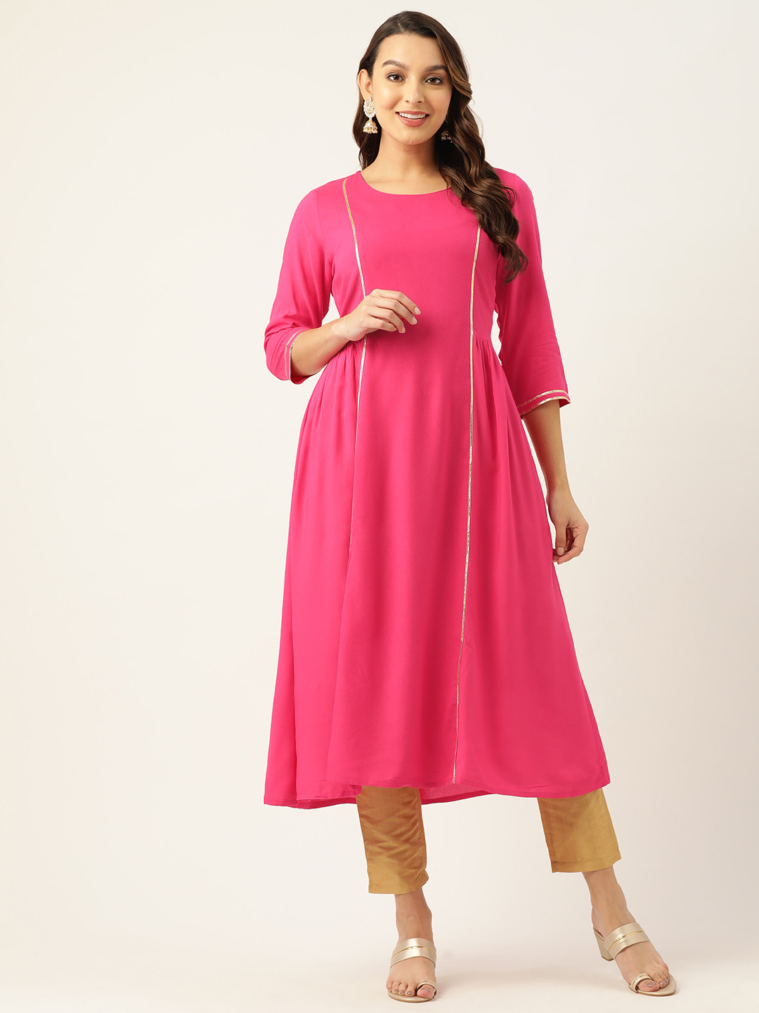 

ZIZO By Namrata Bajaj Women Gotta Patti Kurta, Pink