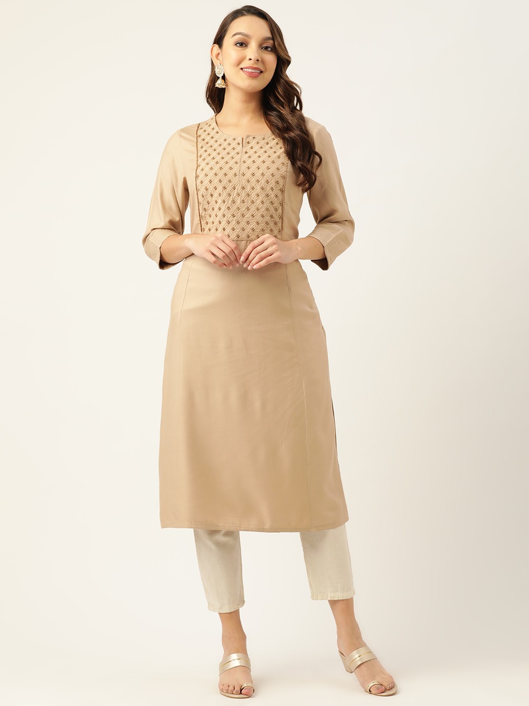 

ZIZO By Namrata Bajaj Women Kurta, Beige