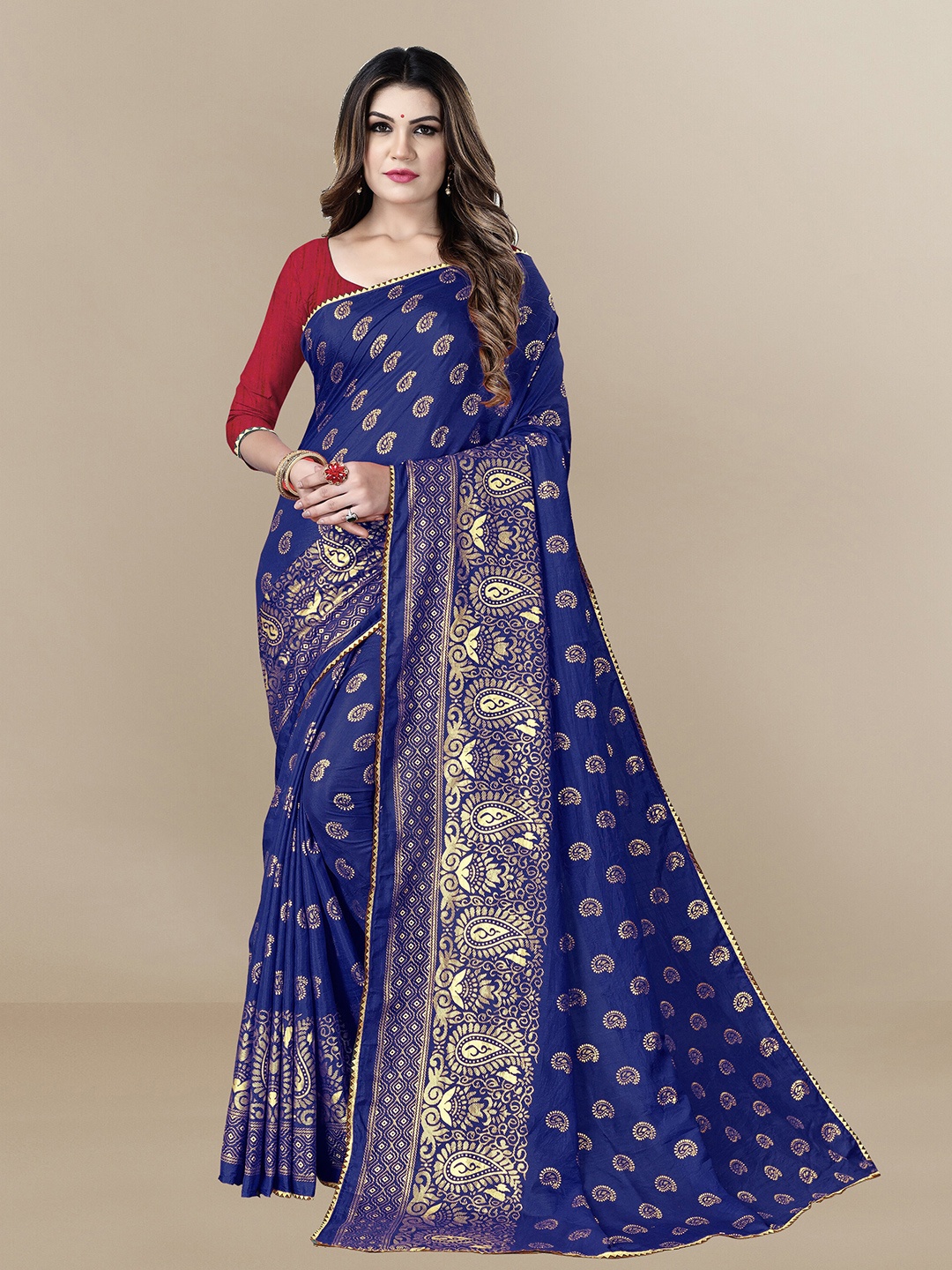 

Sidhidata Ethnic Motifs Leheriya Saree, Navy blue