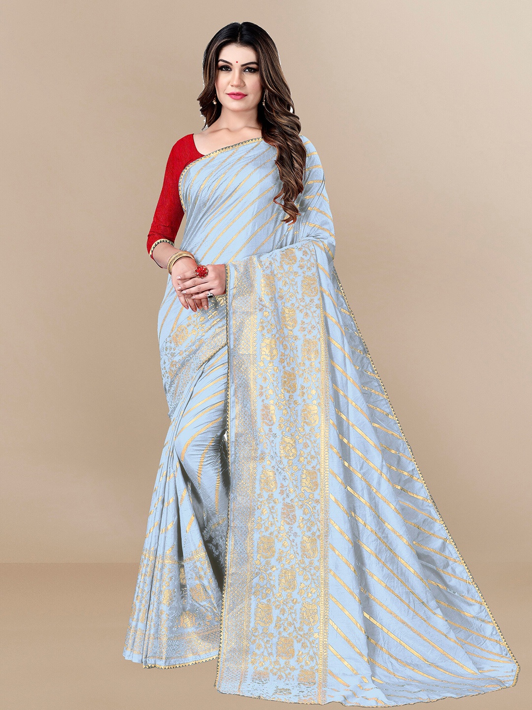 

Sidhidata Leheriya Zari Saree, Grey