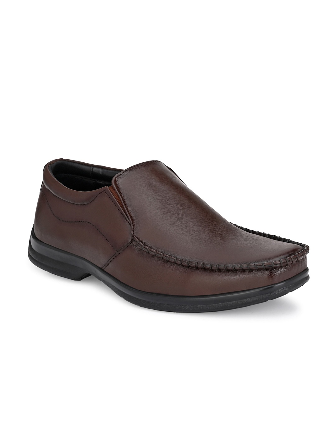 

Eego Italy Men Leather Formal Slip-On Shoes, Brown