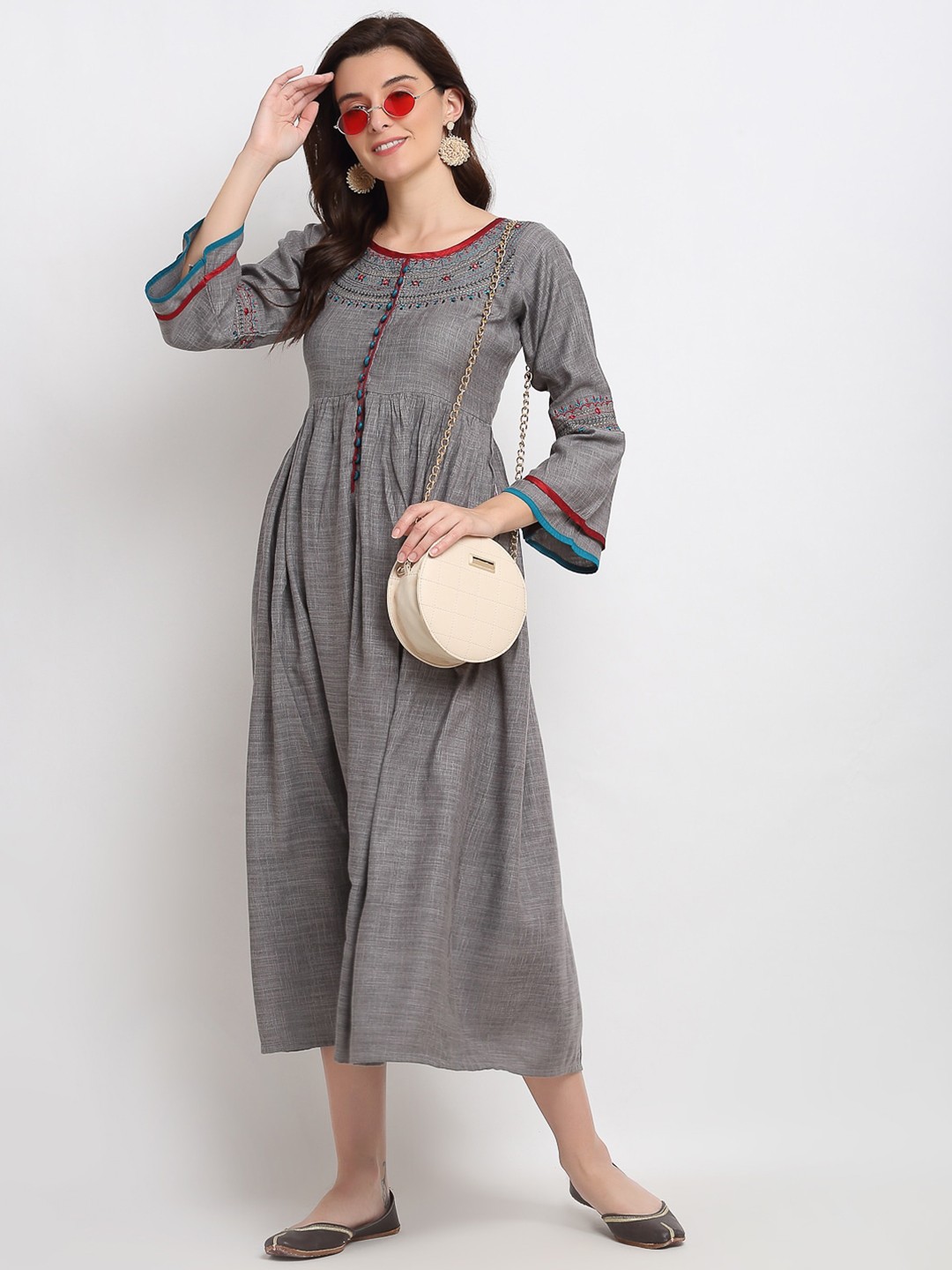 

Lovely Lady A-Line Midi Dress, Grey