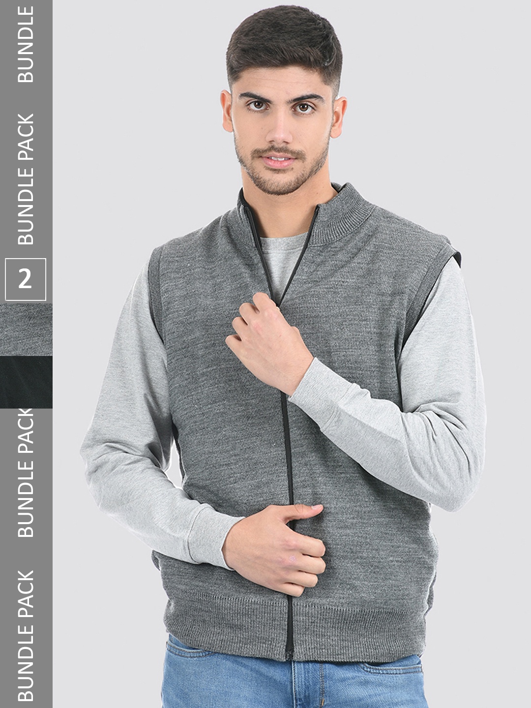 

Cloak & Decker by Monte Carlo Pack Of 2 Men Acrylic Cardigan Sweater, Black