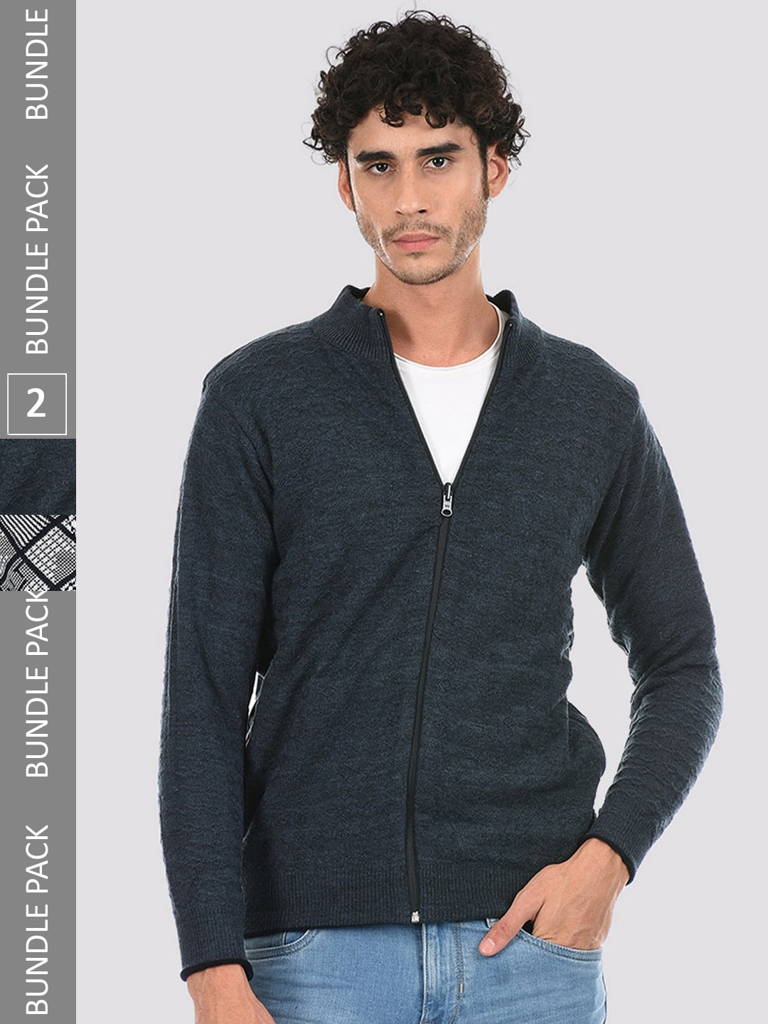

Cloak & Decker by Monte Carlo Men Checked Acrylic Pullover Sweater, Navy blue