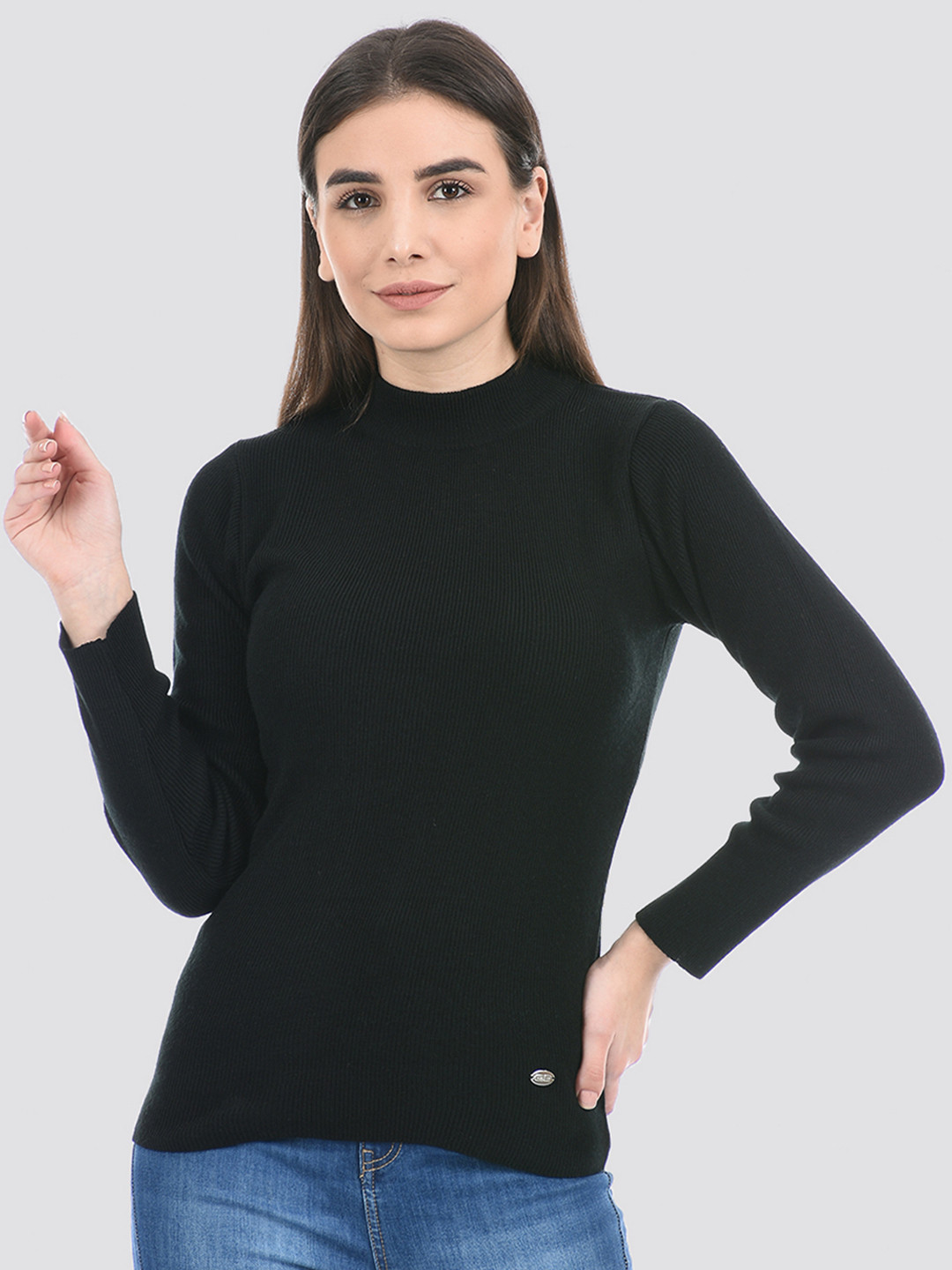 

Cloak & Decker by Monte Carlo Women Acrylic Pullover Sweater, Black