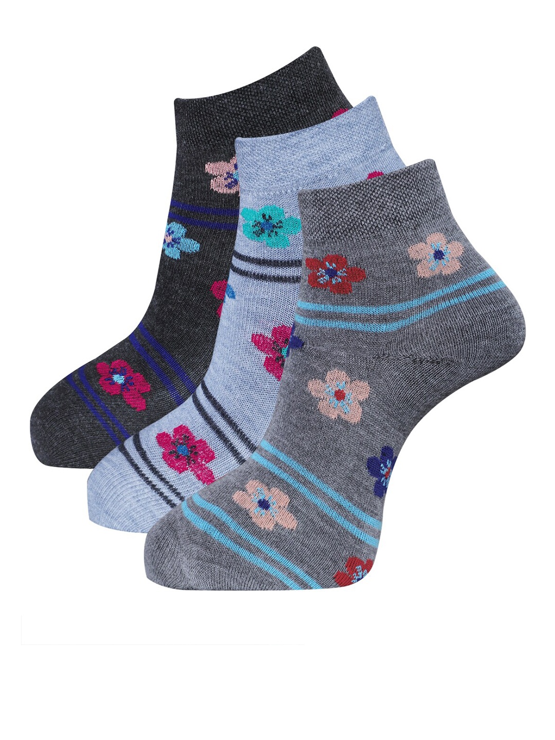 

Dollar Socks Women Pack Of 3 Assorted Ankle-Length Socks