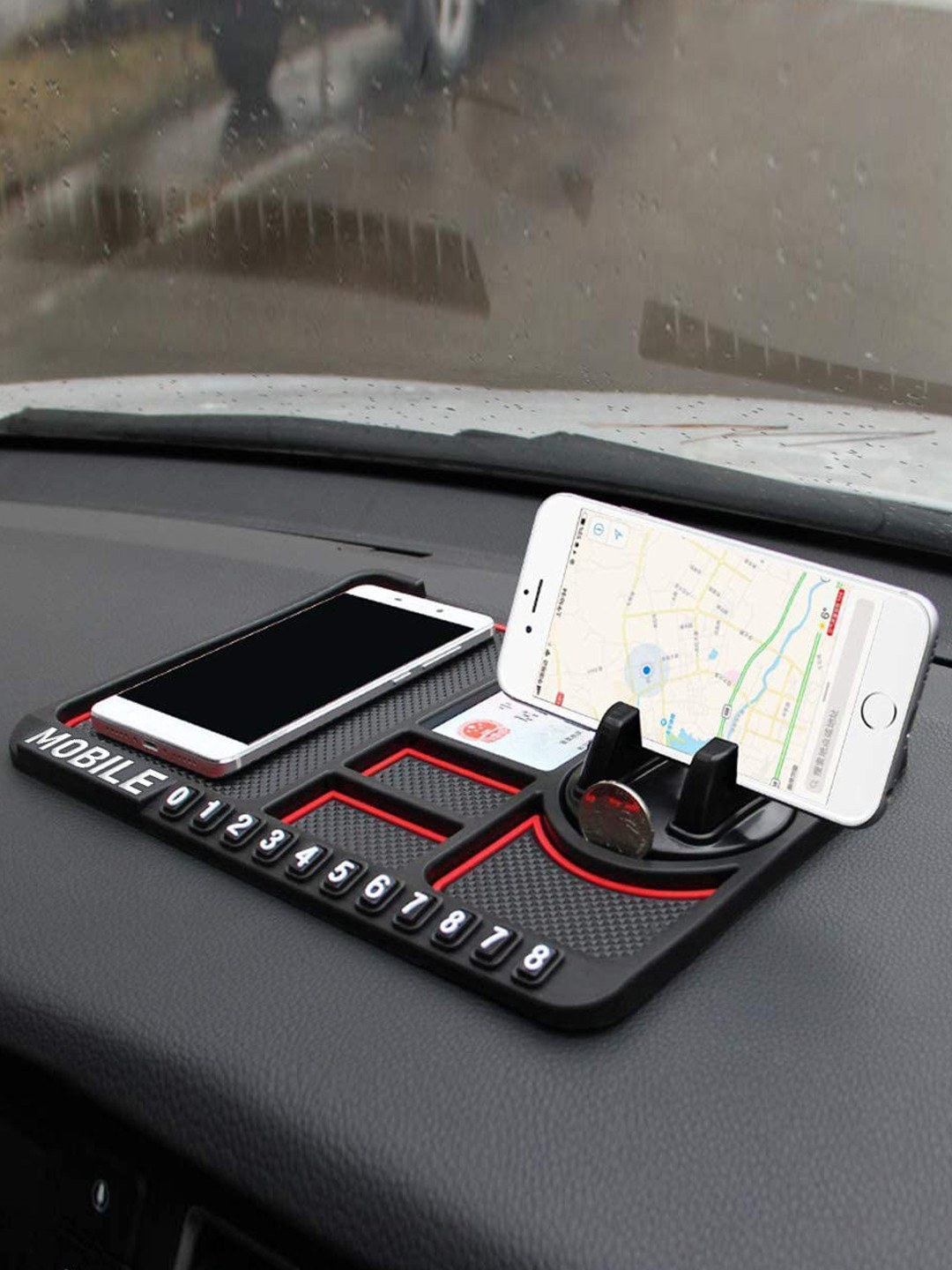 

EYNK Anti-Slip Mat For Car Dashboard Mobile Holder, Black