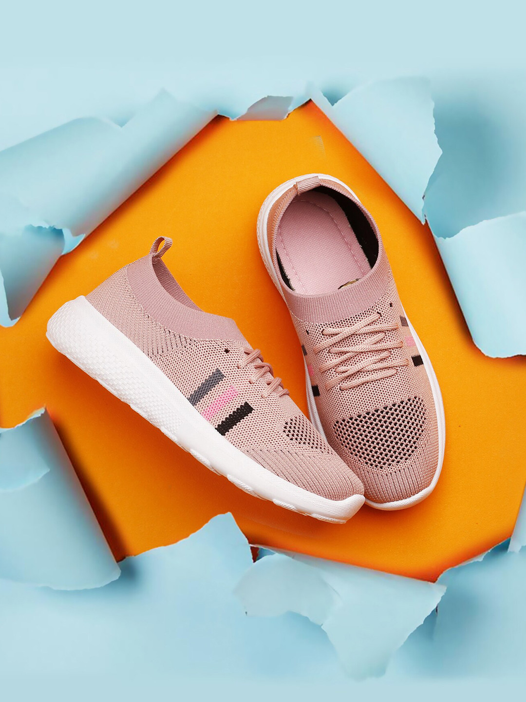 

KRAASA Women Mesh Walking Sports Shoes, Pink