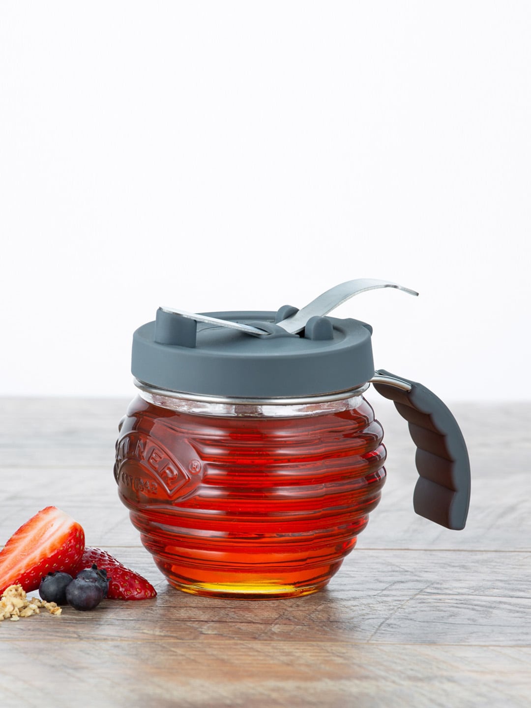 

KILNER Transparent Textured Glass Honey Dispenser With Lid 400 ml