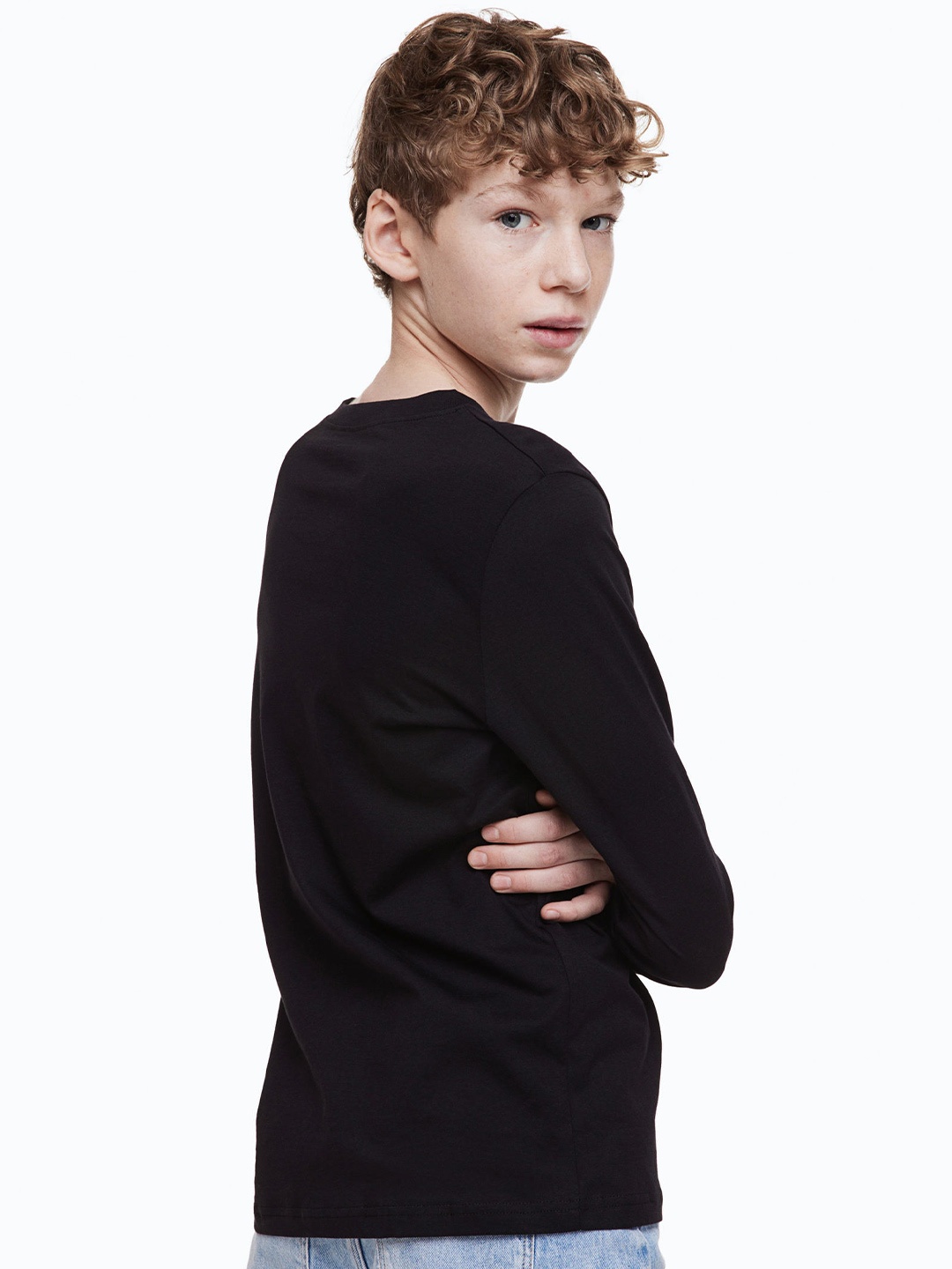 

H&M Boys 3-Pack Jersey Tops, Black