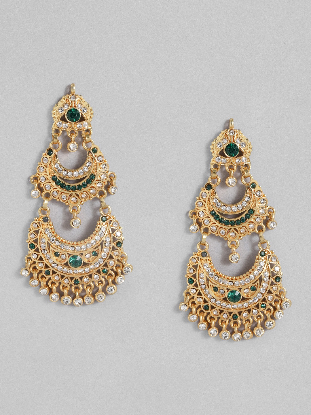 

Anouk Stone Studded Crescent Shaped Chandbali Earrings, Gold