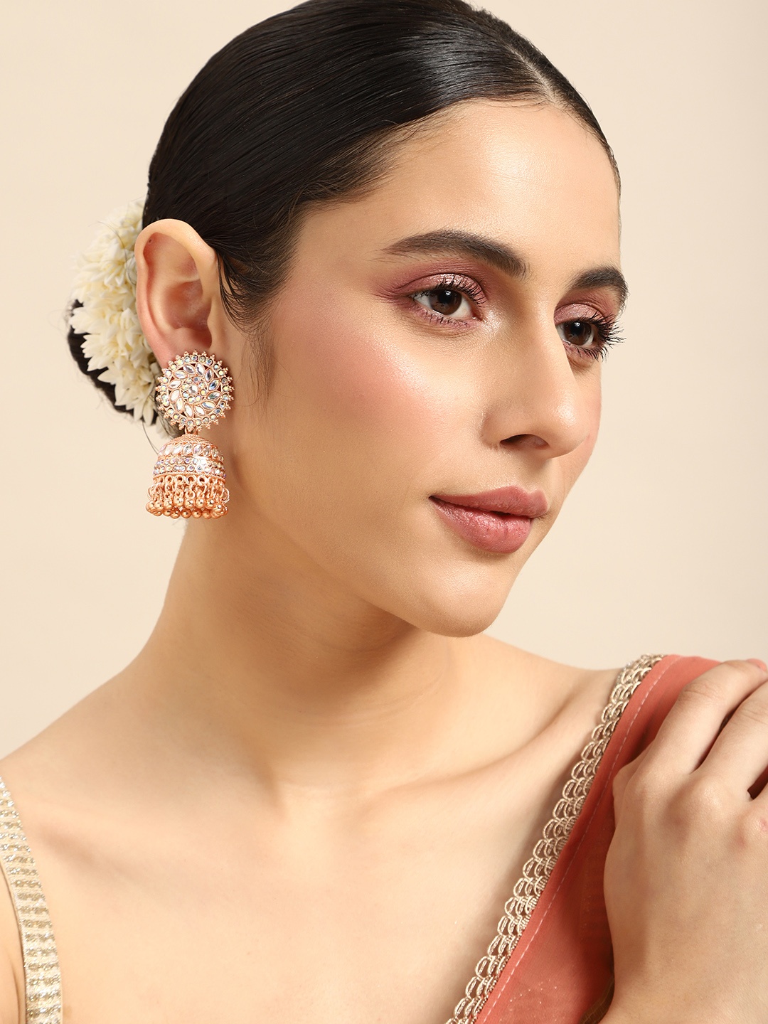 

Anouk Dome Shaped Jhumkas, Rose gold