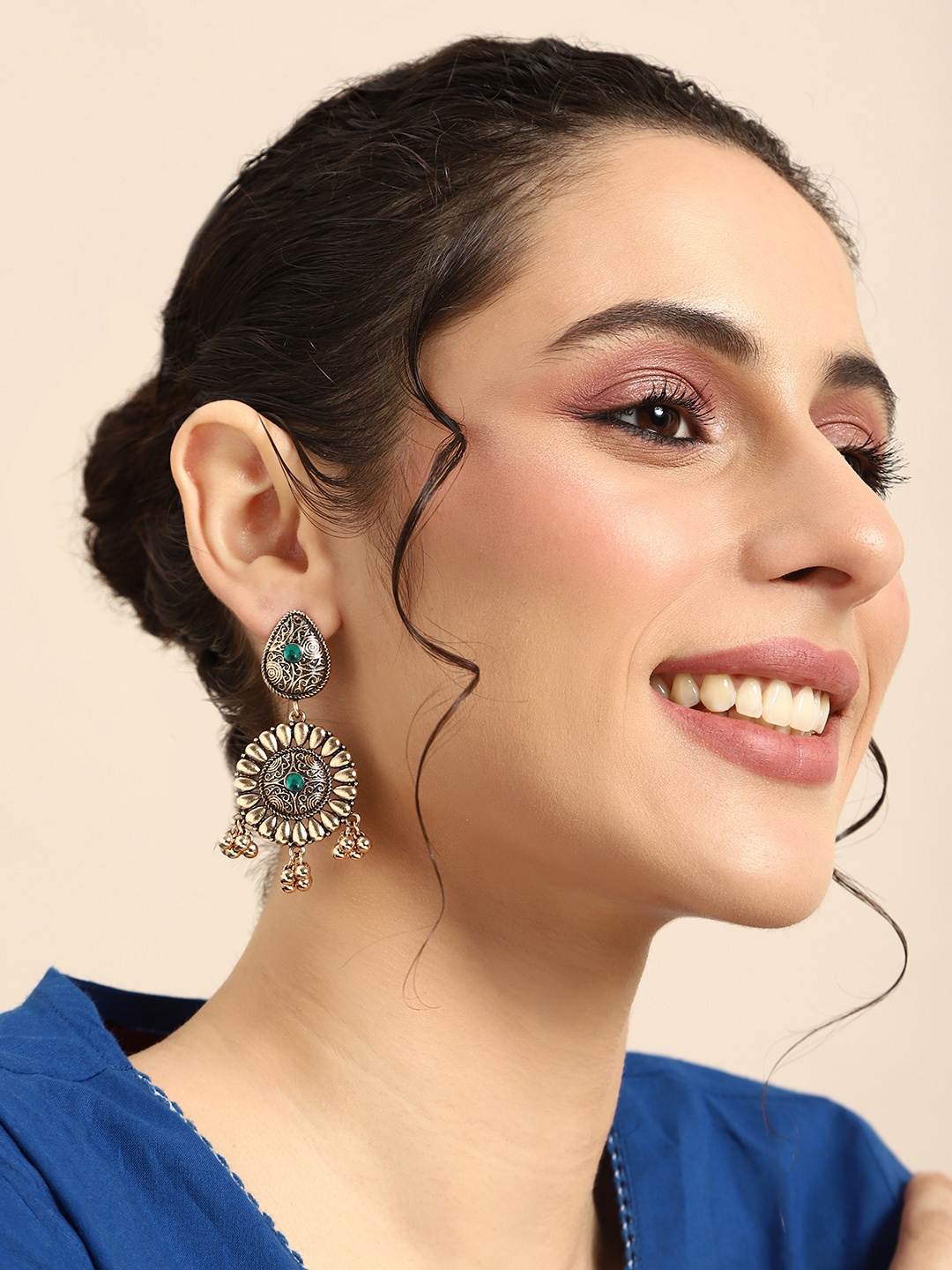 

Anouk Antique Circular Drop Earrings, Rose gold