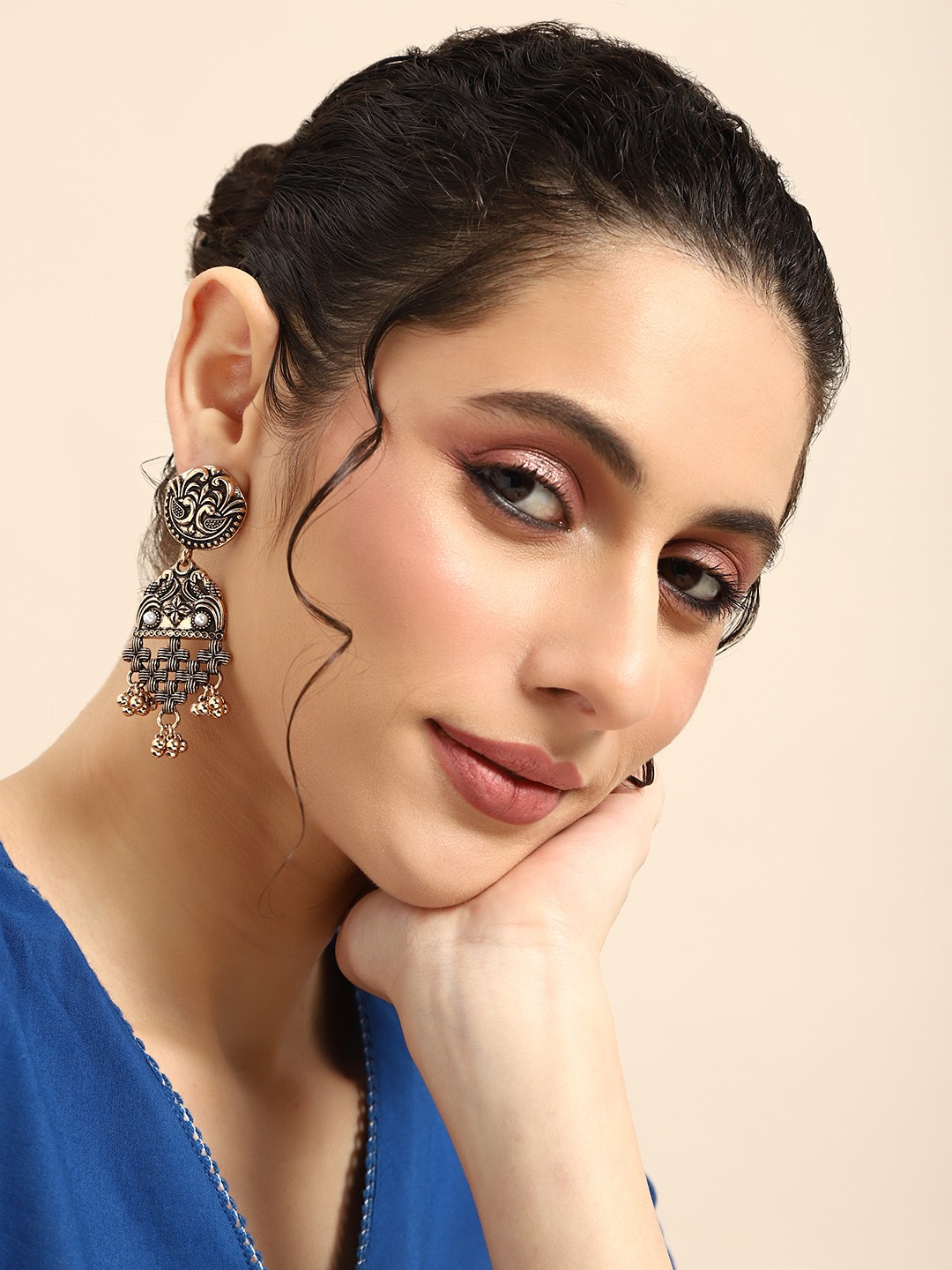 

Anouk Dome Shaped Drop Earrings, Gold