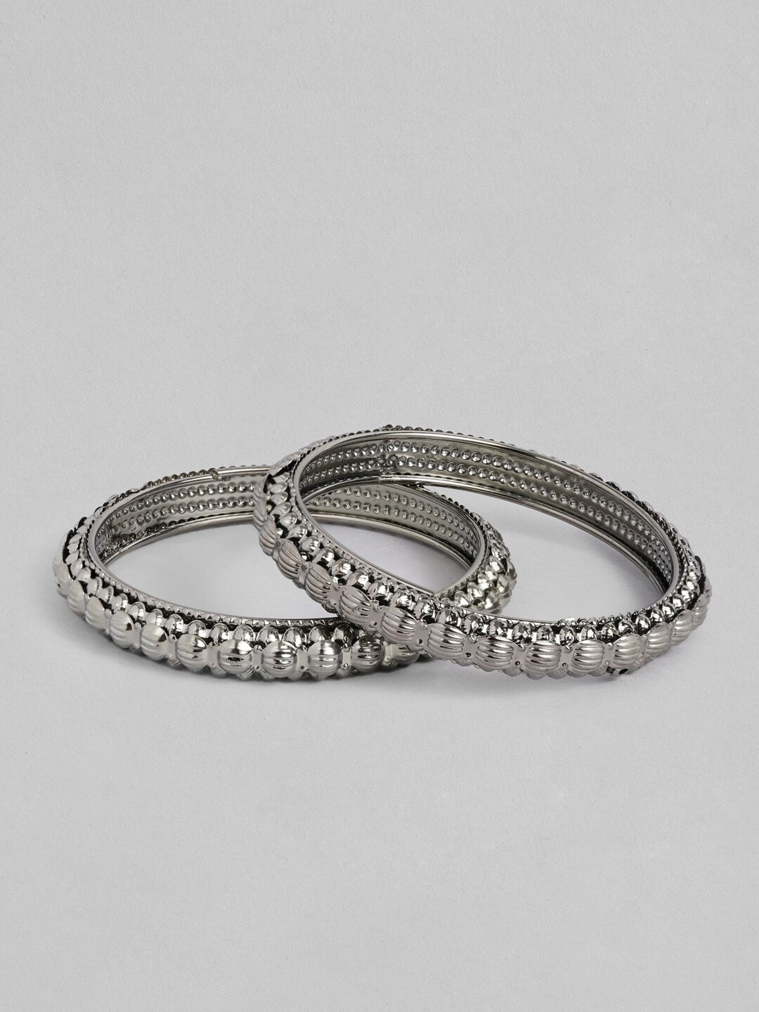 

Anouk Women Set Of 2 Oxidised Bangles, Silver