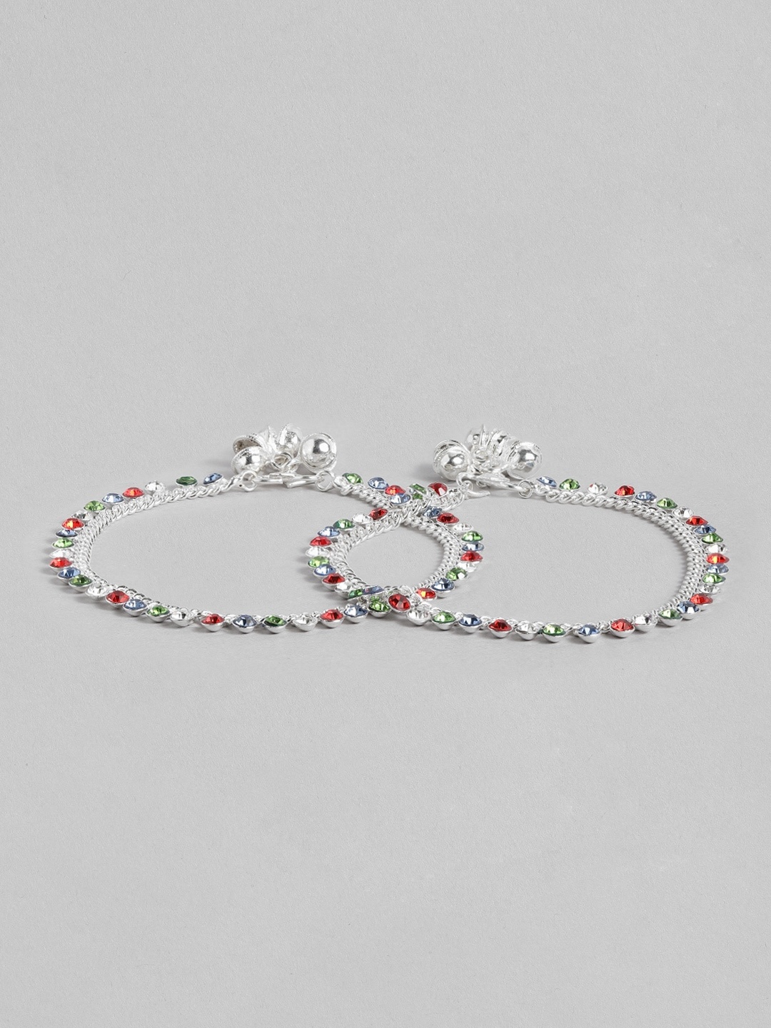 

Anouk Women Set of 2 Studded Anklets, Multi