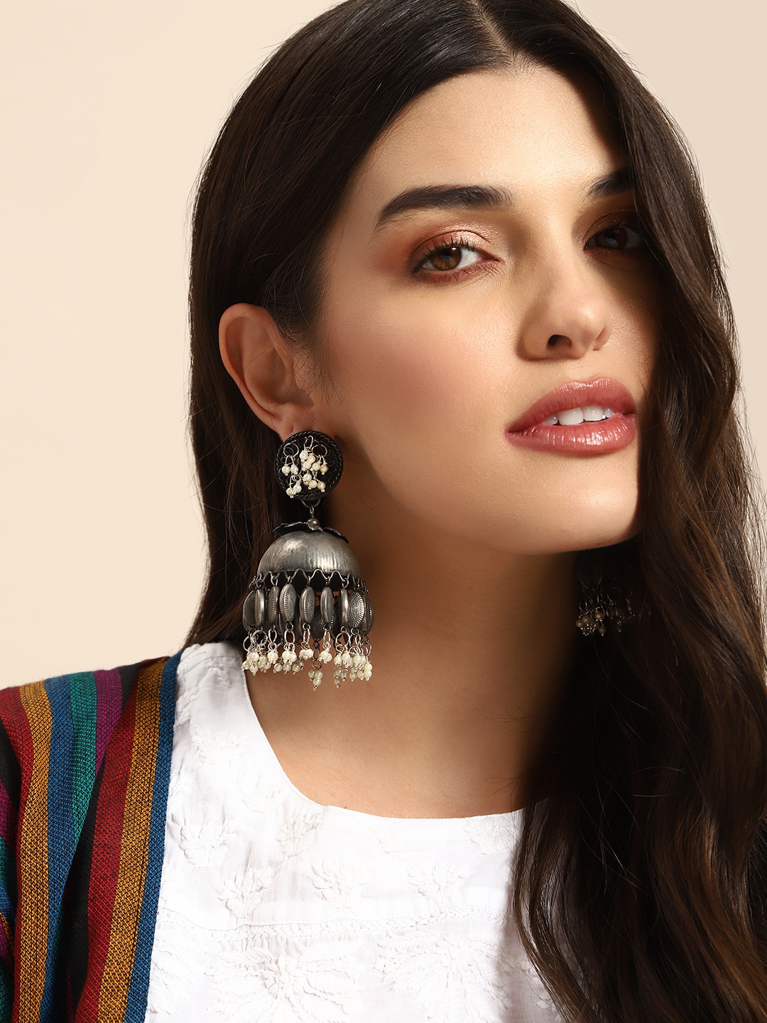 

Anouk Dome Shaped Jhumkas, Silver