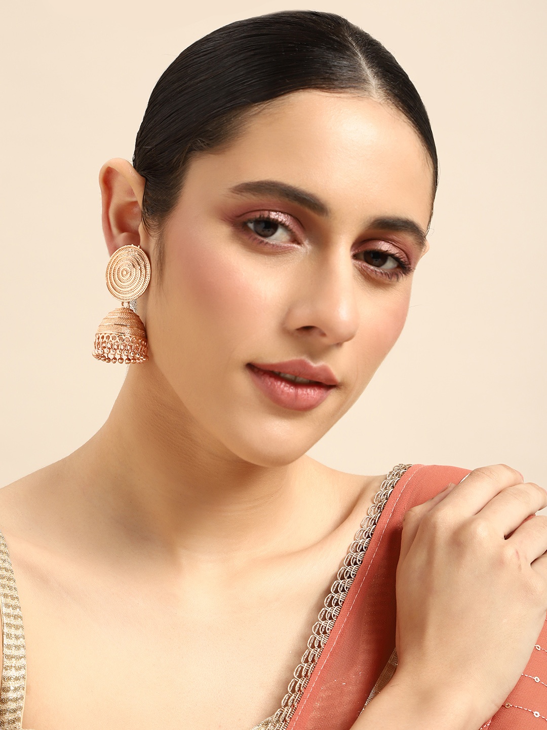 

Anouk Dome Shaped Jhumkas, Rose gold
