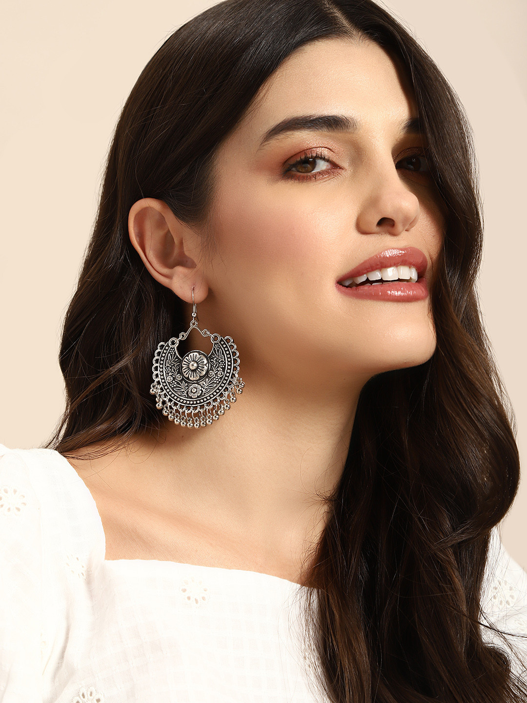 

Anouk Oxidised Drop Earrings, Silver