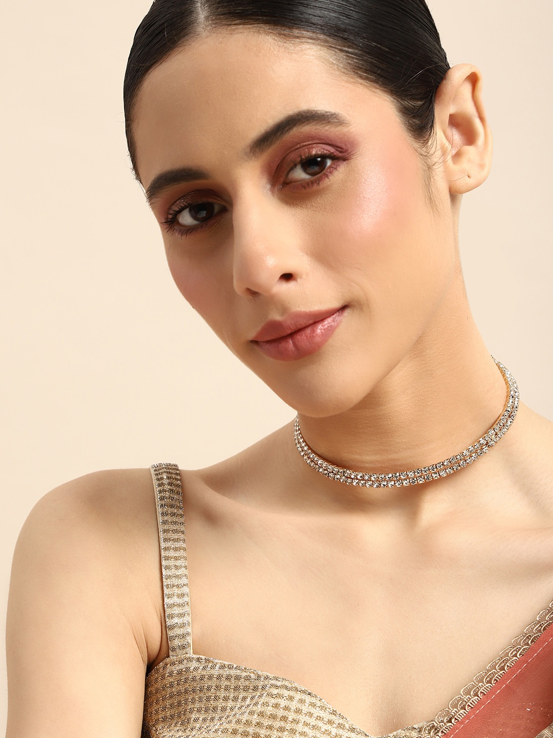 

Anouk Women Embellished Choker Necklace, Gold