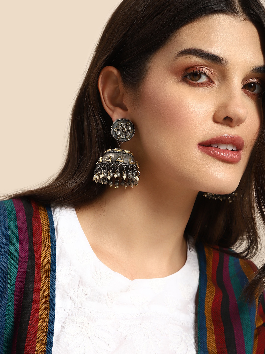 

Anouk Dome Shaped Jhumkas, Silver
