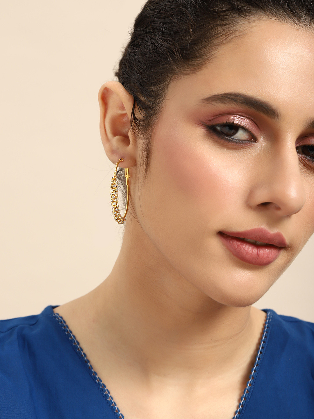 

Anouk Embellished Circular Hoop Earrings, Gold