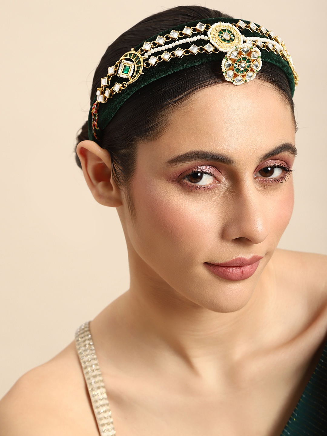 

Anouk Women Studded Embellished Hairband, Green