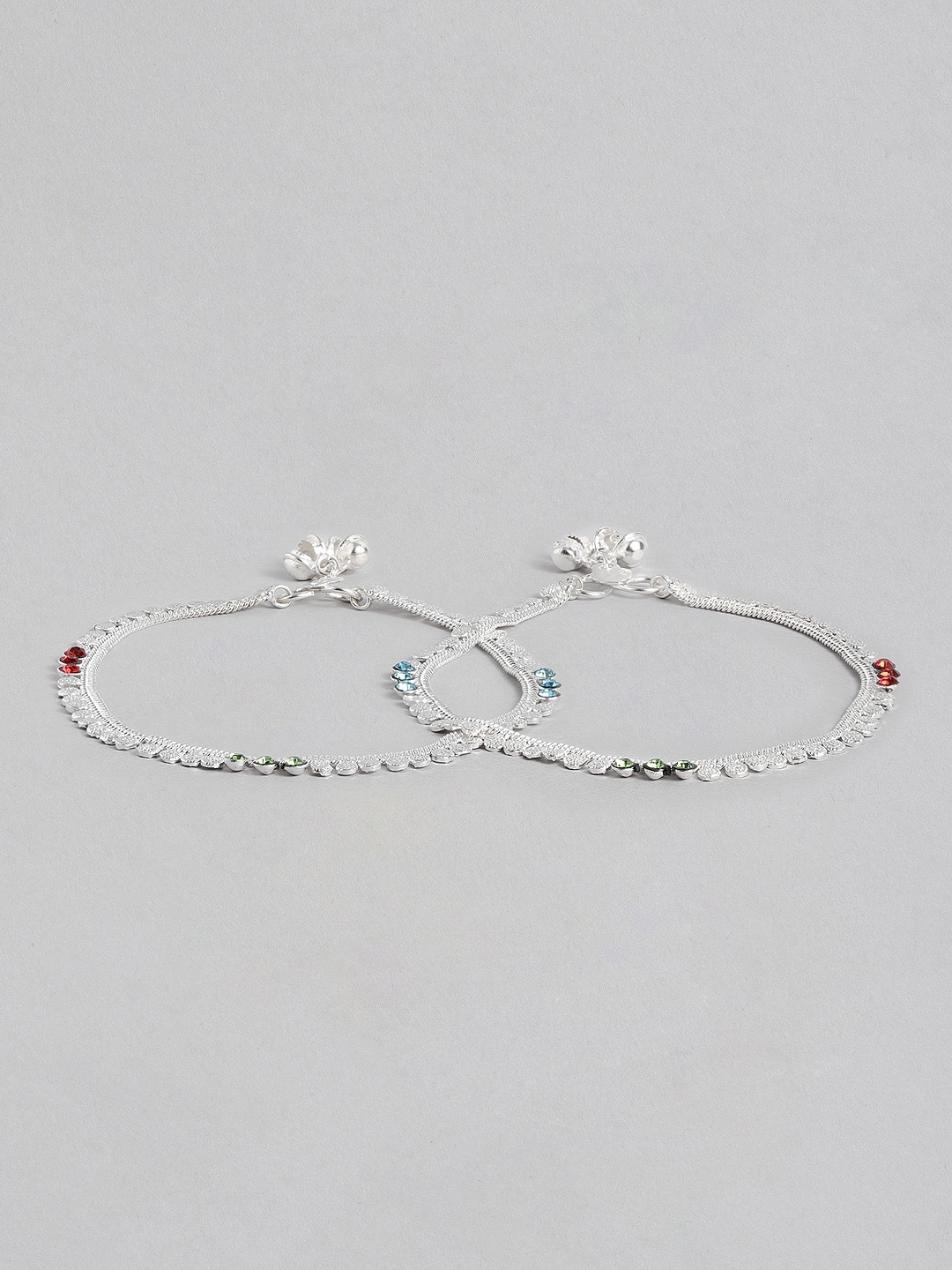 

Anouk Women Set of 2 Charm Anklets, Silver