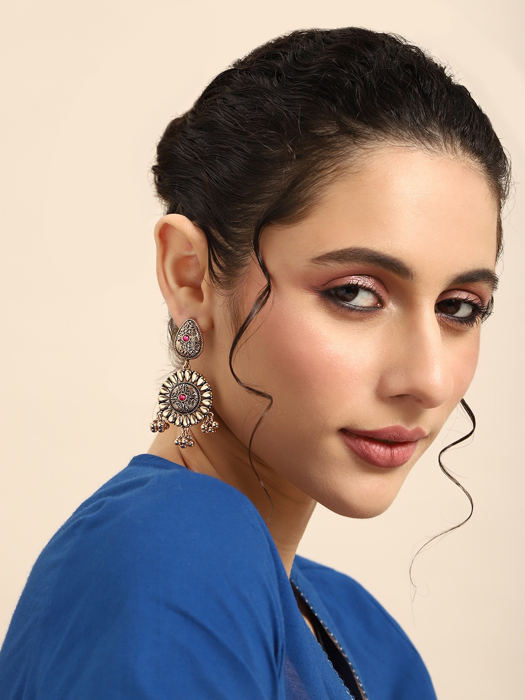 

Anouk Antique Circular Drop Earrings, Rose gold