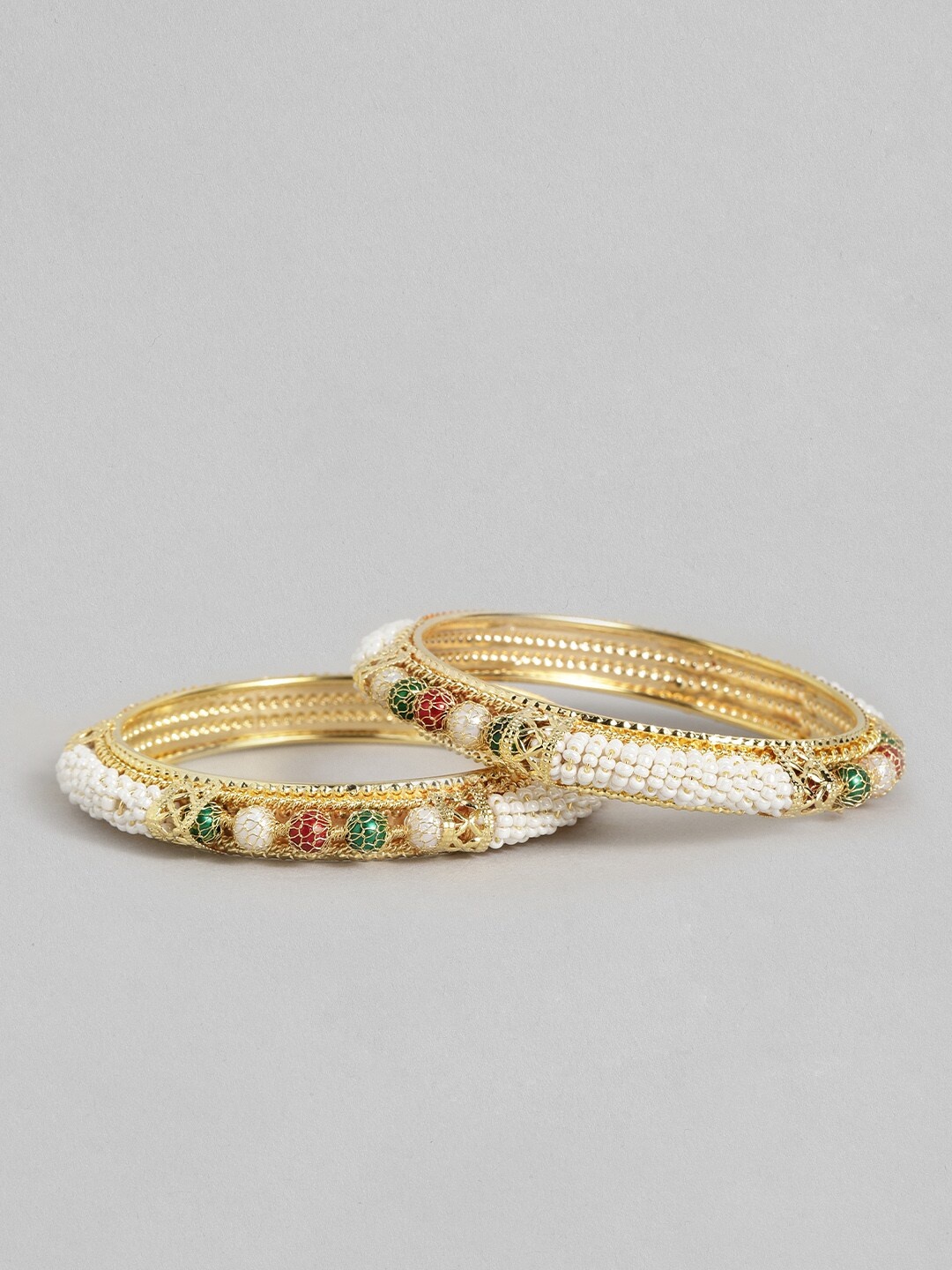 

Anouk Set Of 2 Beaded Bangles, Gold