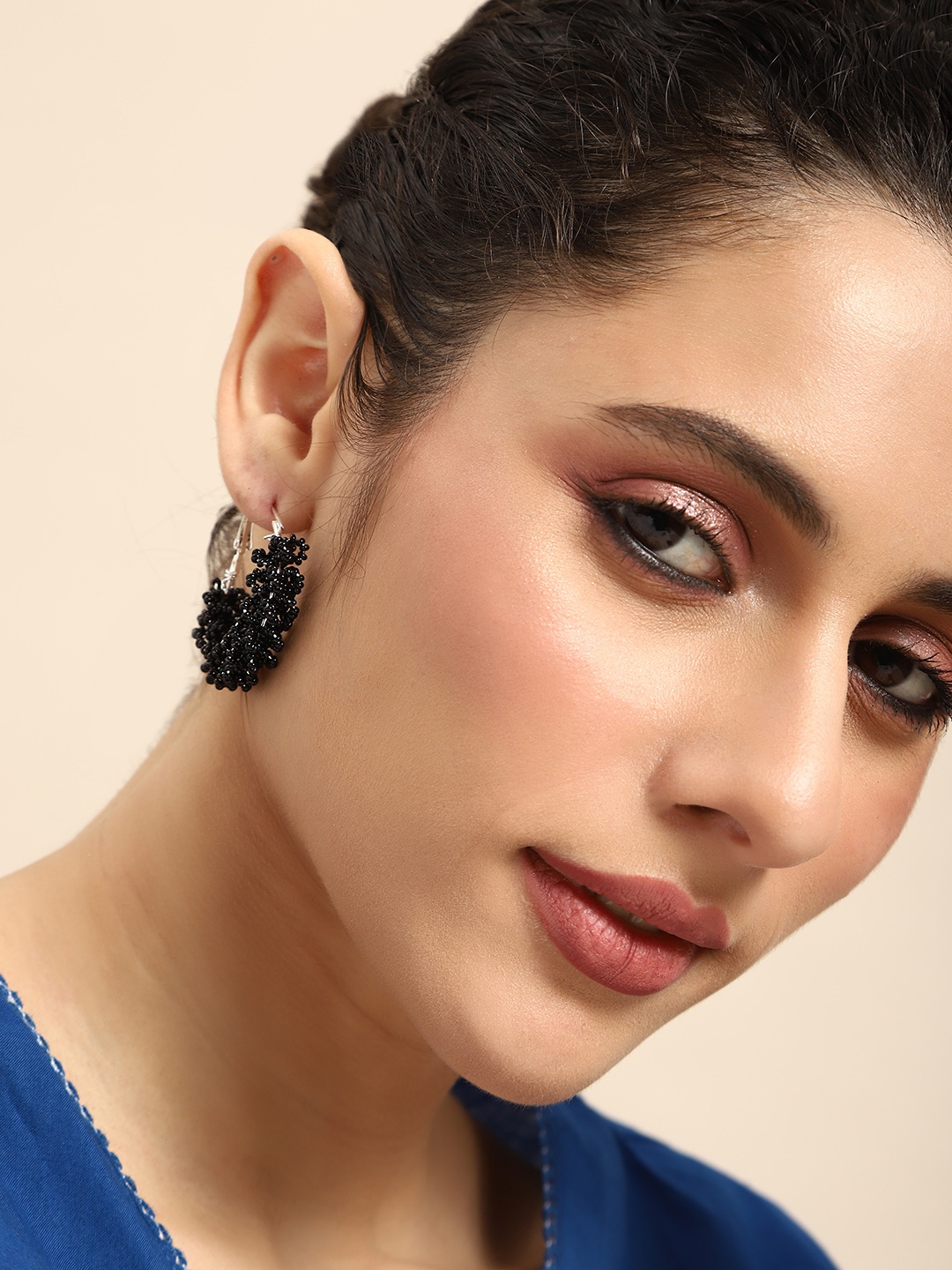

Anouk Beaded Circular Hoop Earrings, Black