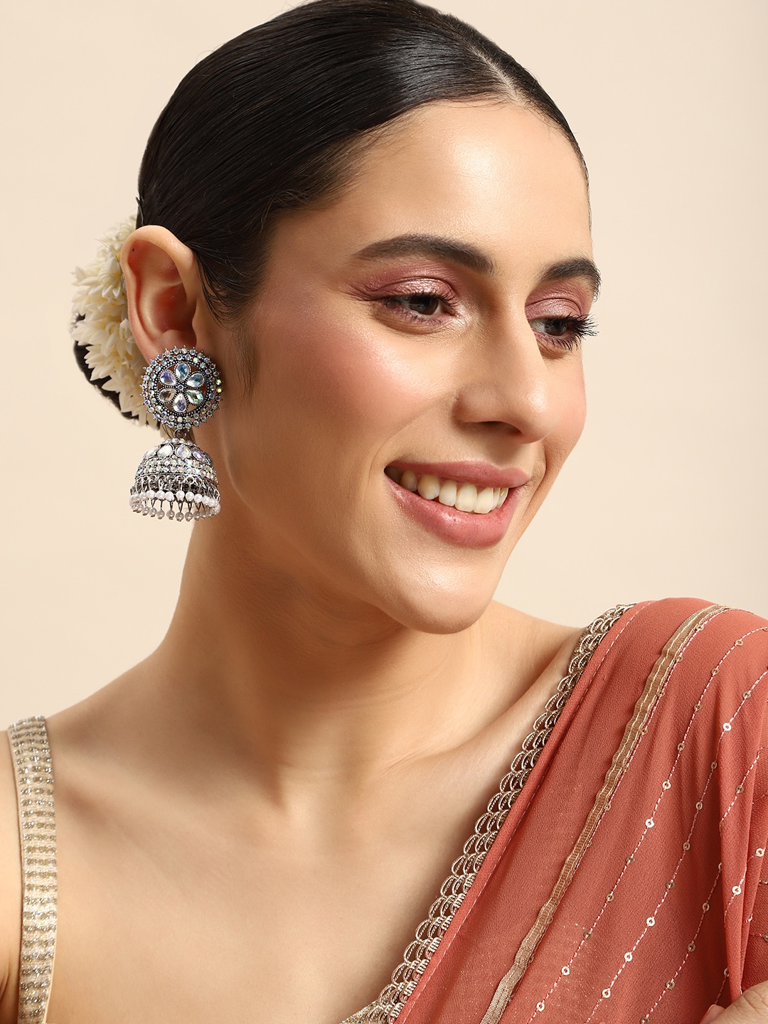 

Anouk Dome Shaped Jhumkas, White