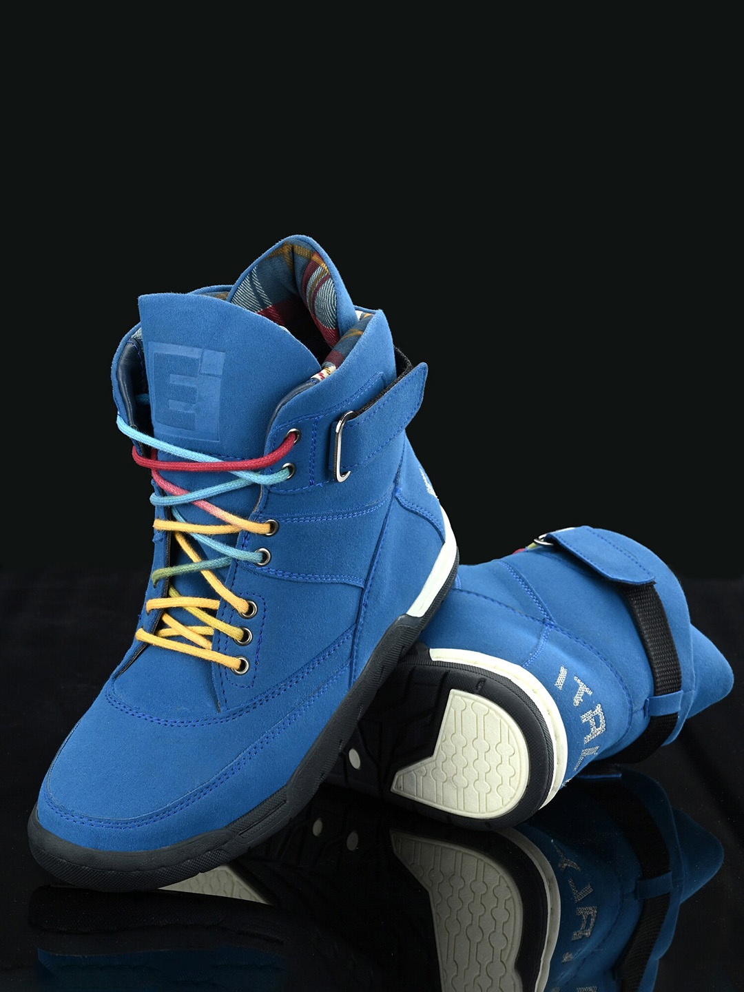

Eego Italy Men Lace-Ups High-Top Boots, Navy blue