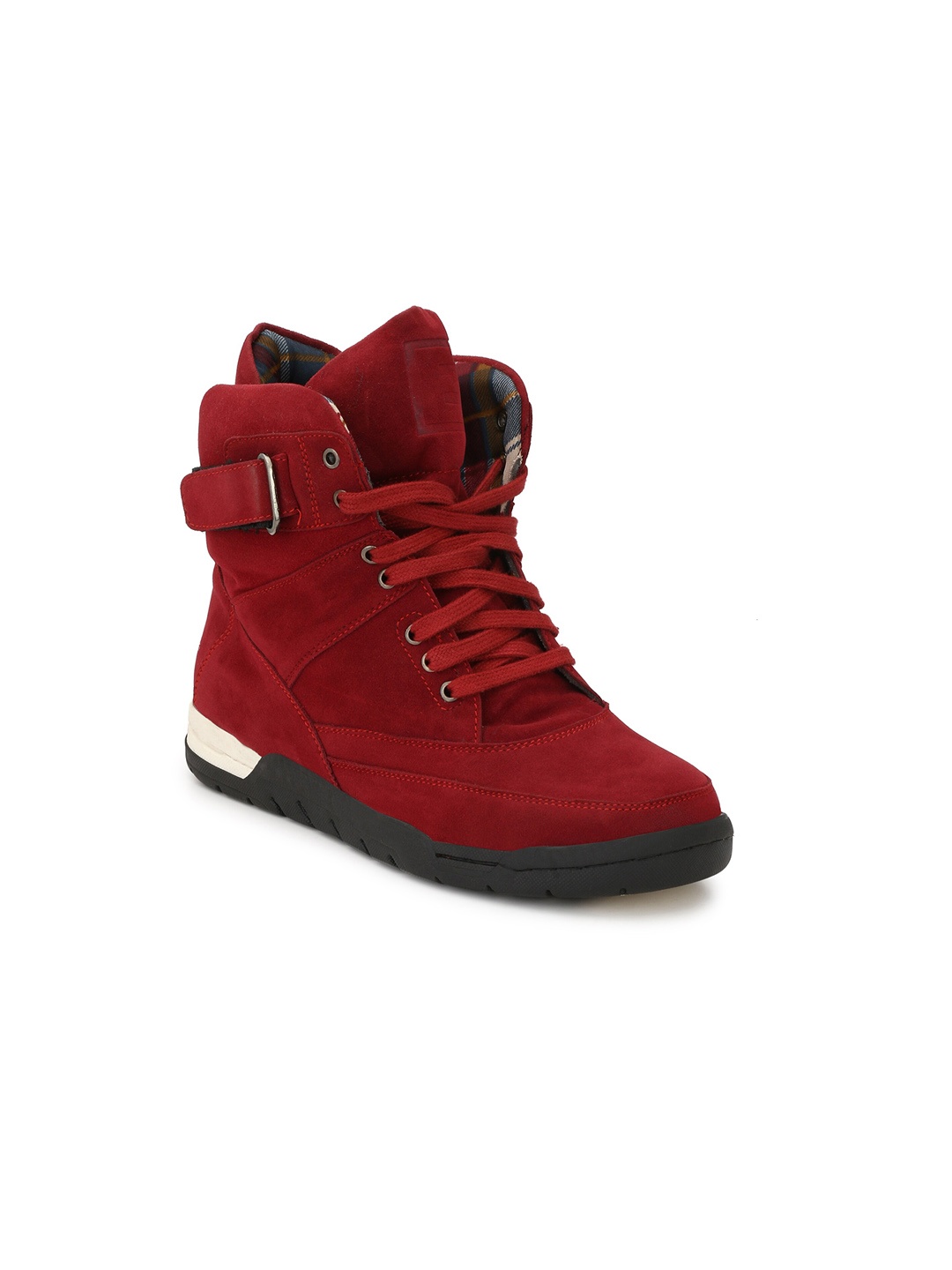 

Eego Italy Men Woven Design High-Top Sneakers, Red