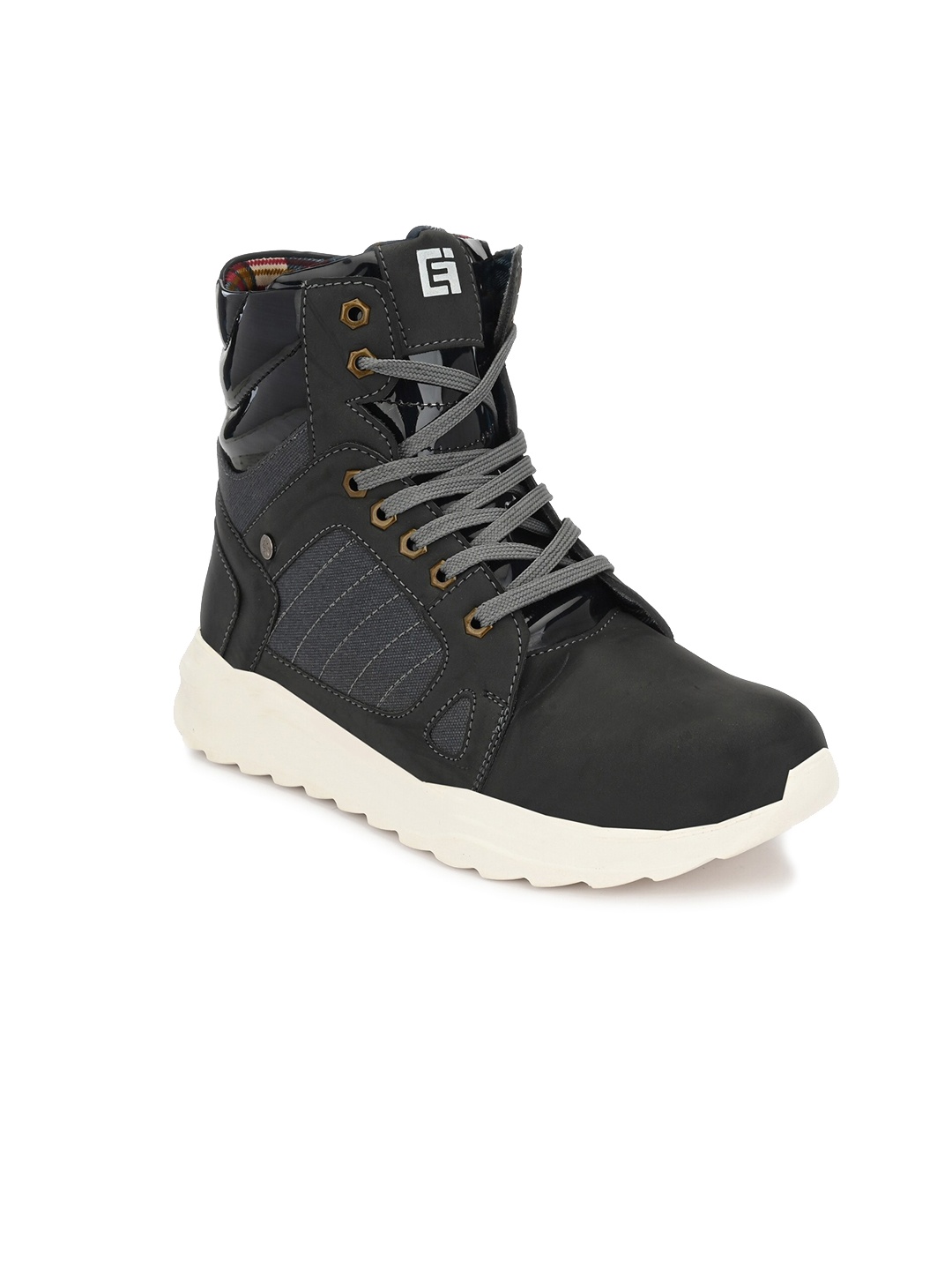 

Eego Italy Men Lace-Ups High-Top Light Weight Boots, Black