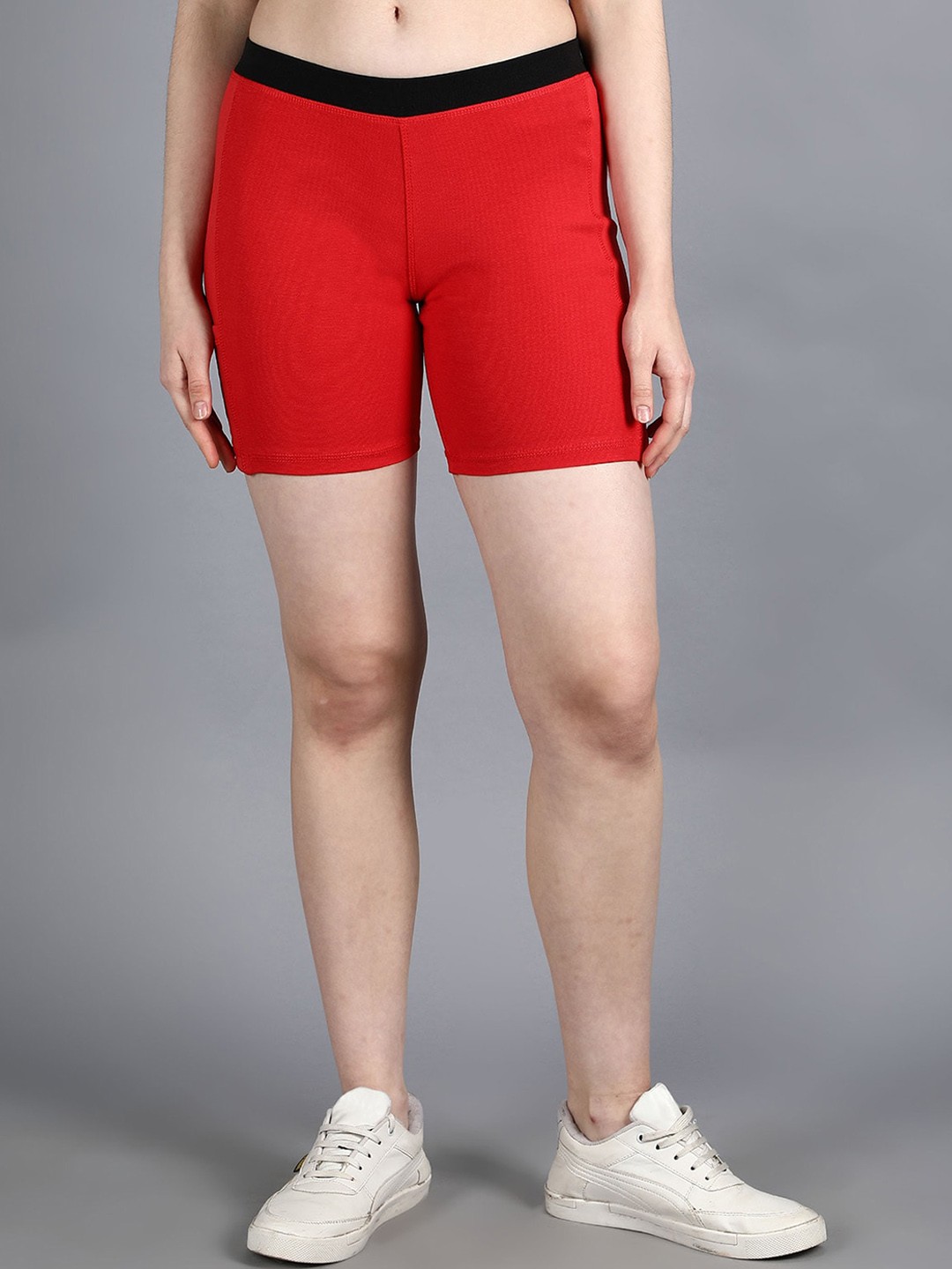 

Nimble Women High-Rise Hot Pants Shorts, Red