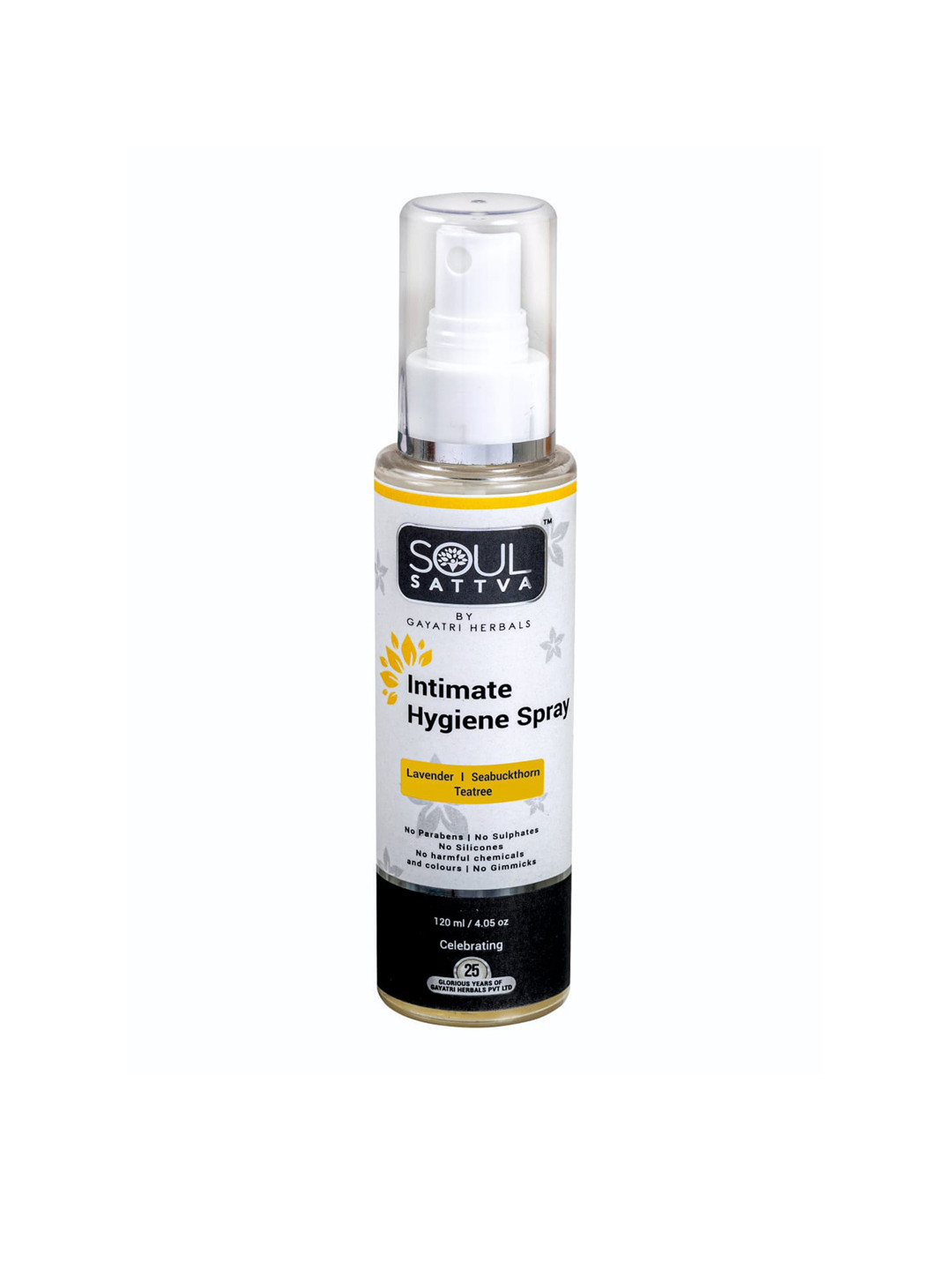 

Soul Sattva Intimate Hygiene Spray with Lavender & Tea Tree - 120 ml, White