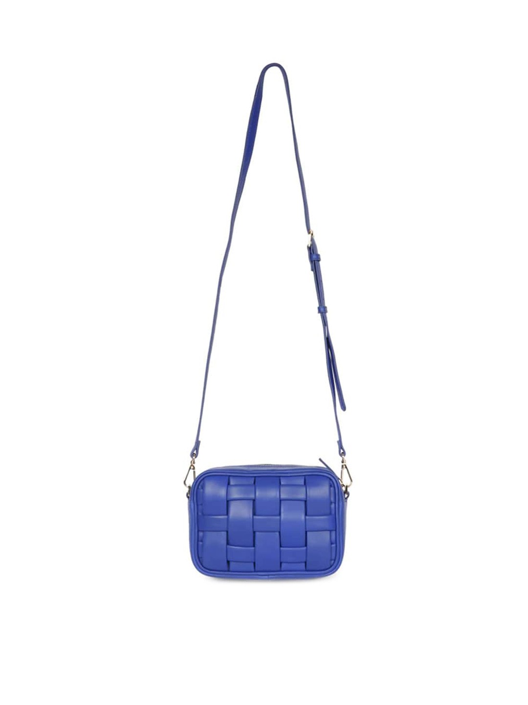 

Saint G Textured Leather Structured Sling Bag, Blue