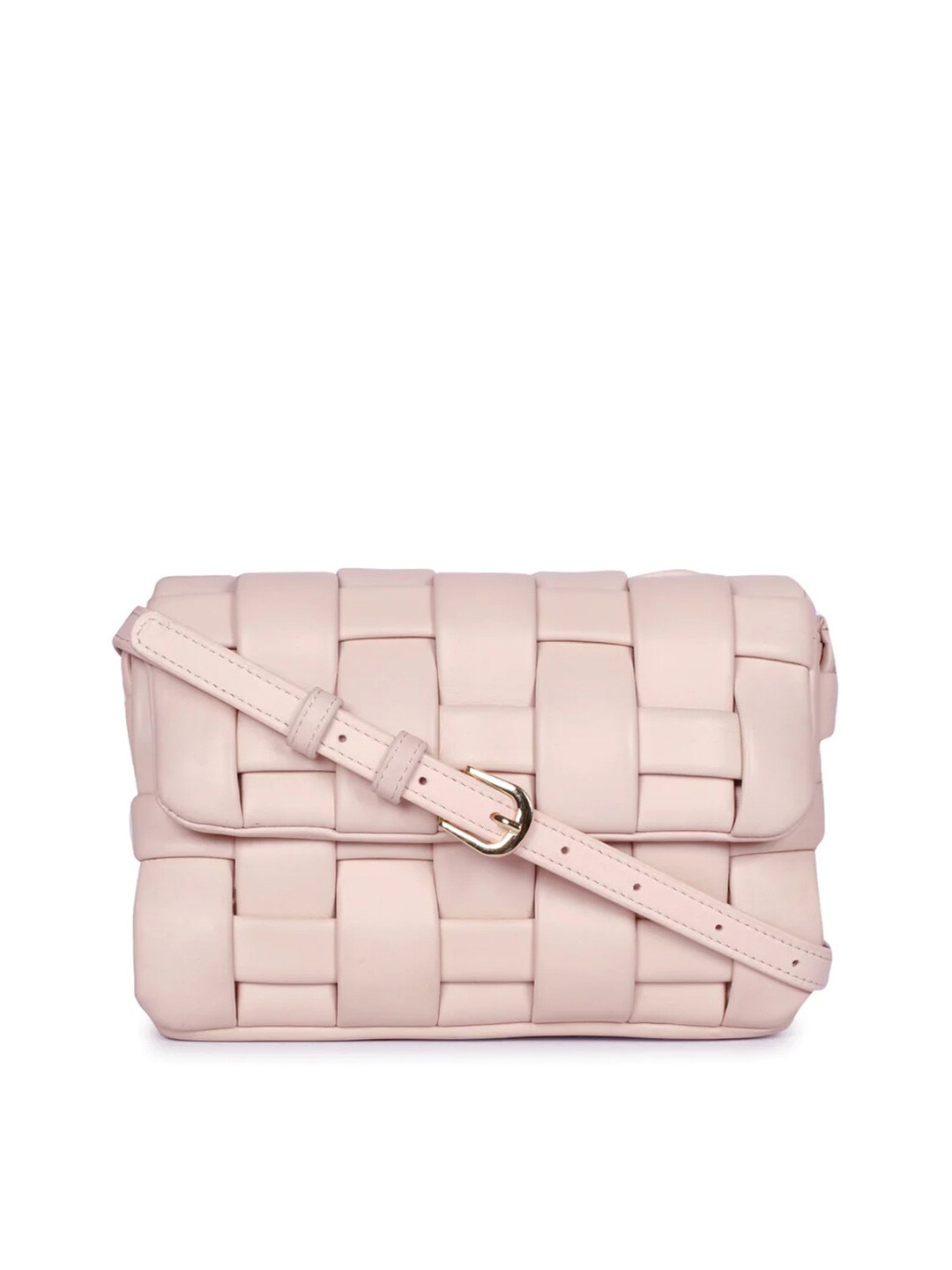 

Saint G Textured Leather Structured Sling Bag with Quilted, Pink