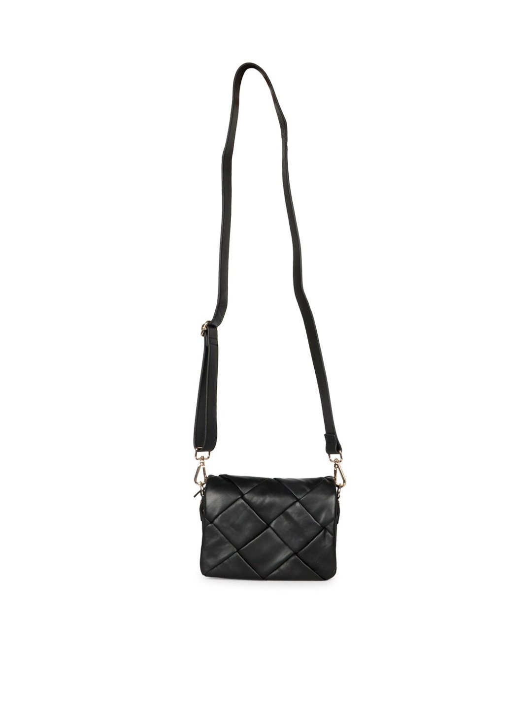 

Saint G Textured Leather Structured Sling Bag, Black