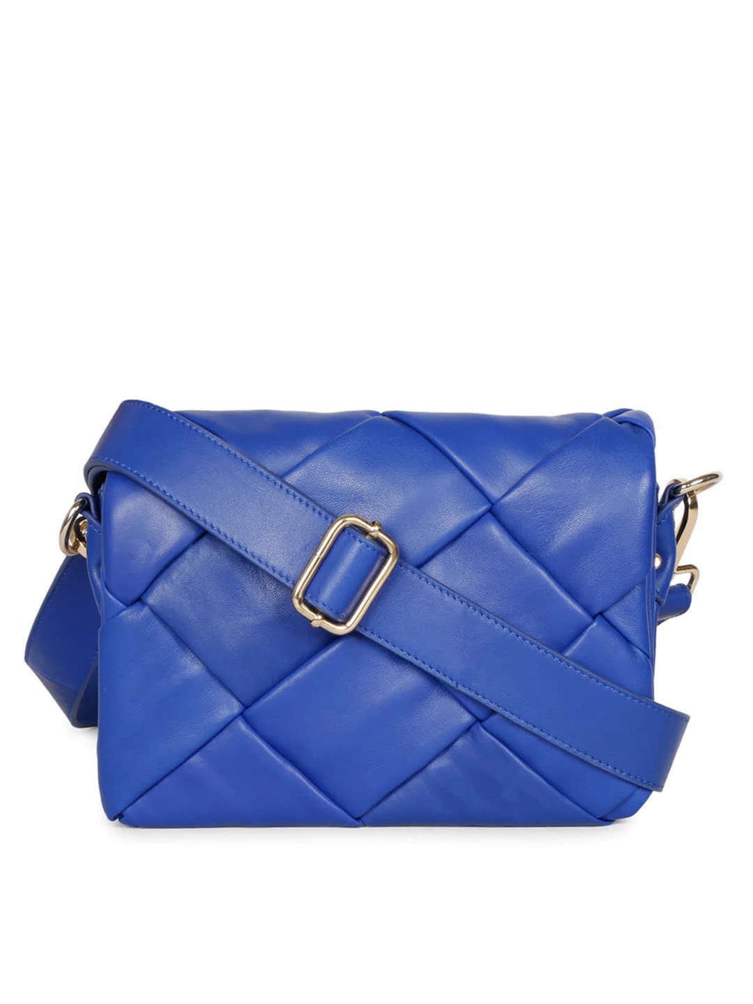 

Saint G Leather Structured Sling Bag, Blue