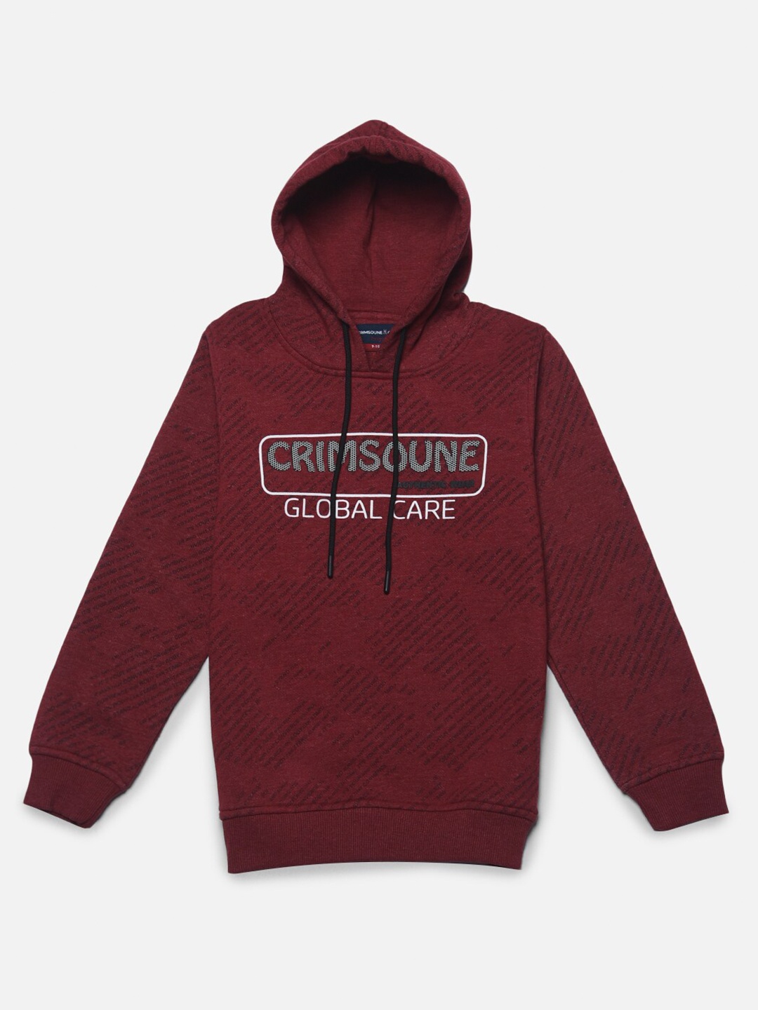 

Crimsoune Club Boys Printed Hooded Cotton Sweatshirt, Maroon