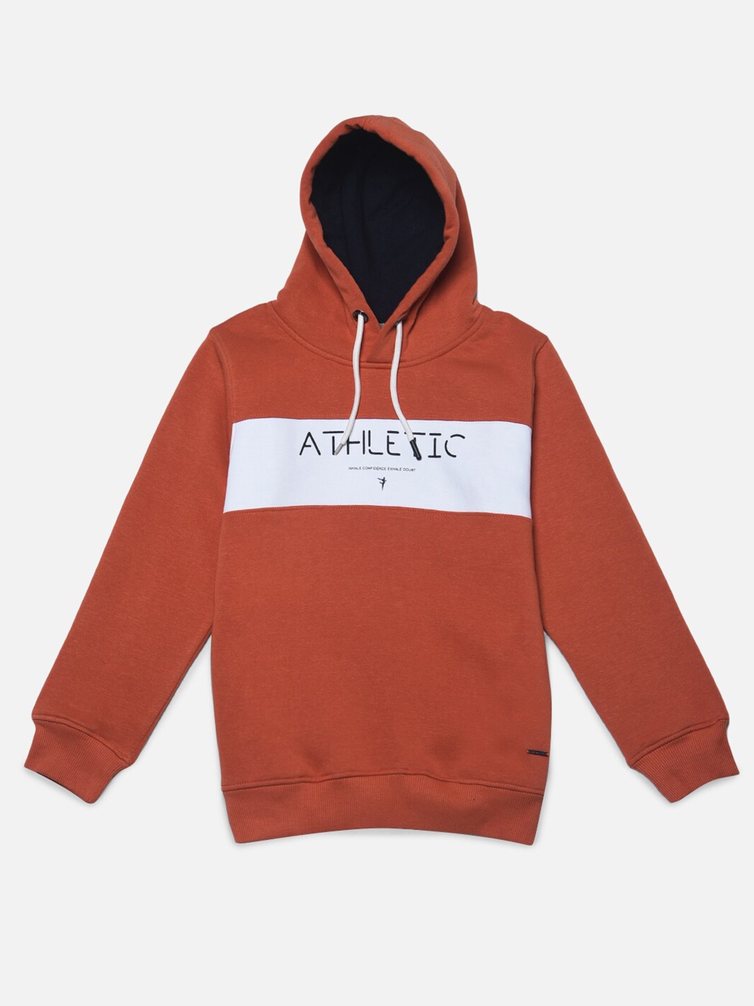 

Crimsoune Club Boys Colourblocked Hooded Sweatshirt, Rust