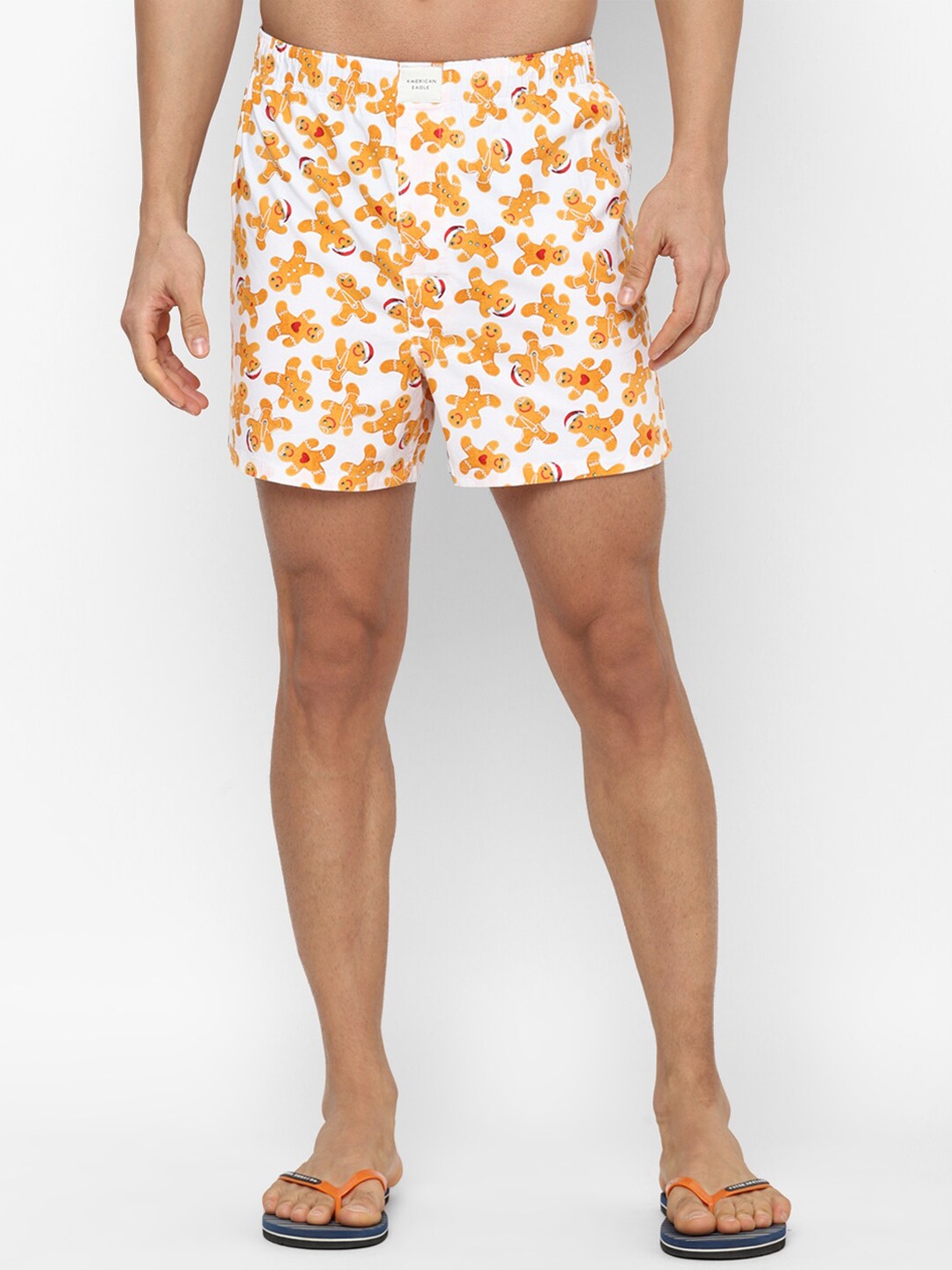 

AMERICAN EAGLE OUTFITTERS Men Printed Cotton Boxers, White