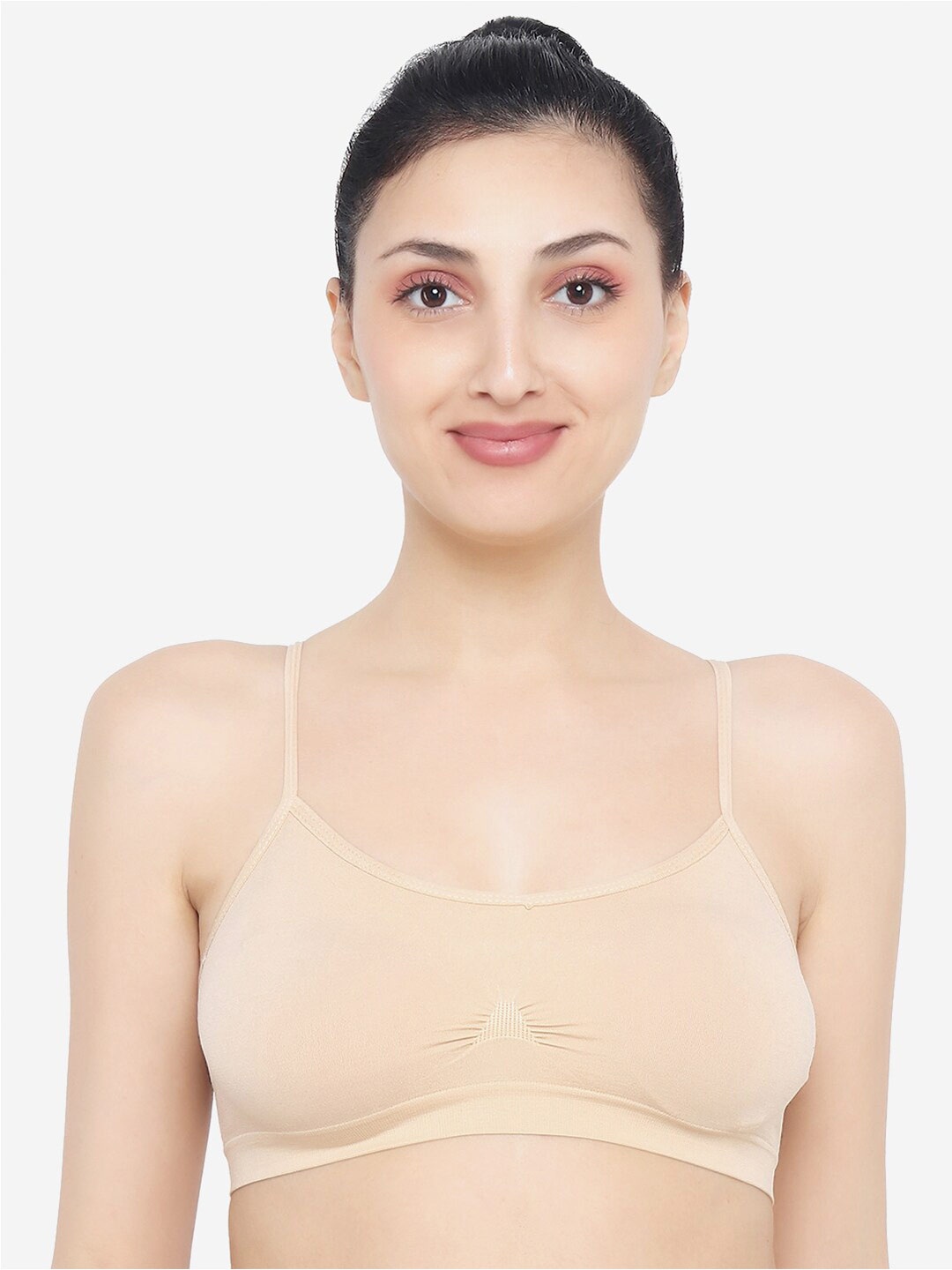 

XOXO Design Non-Padded Non-Wired Workout Bra, Beige