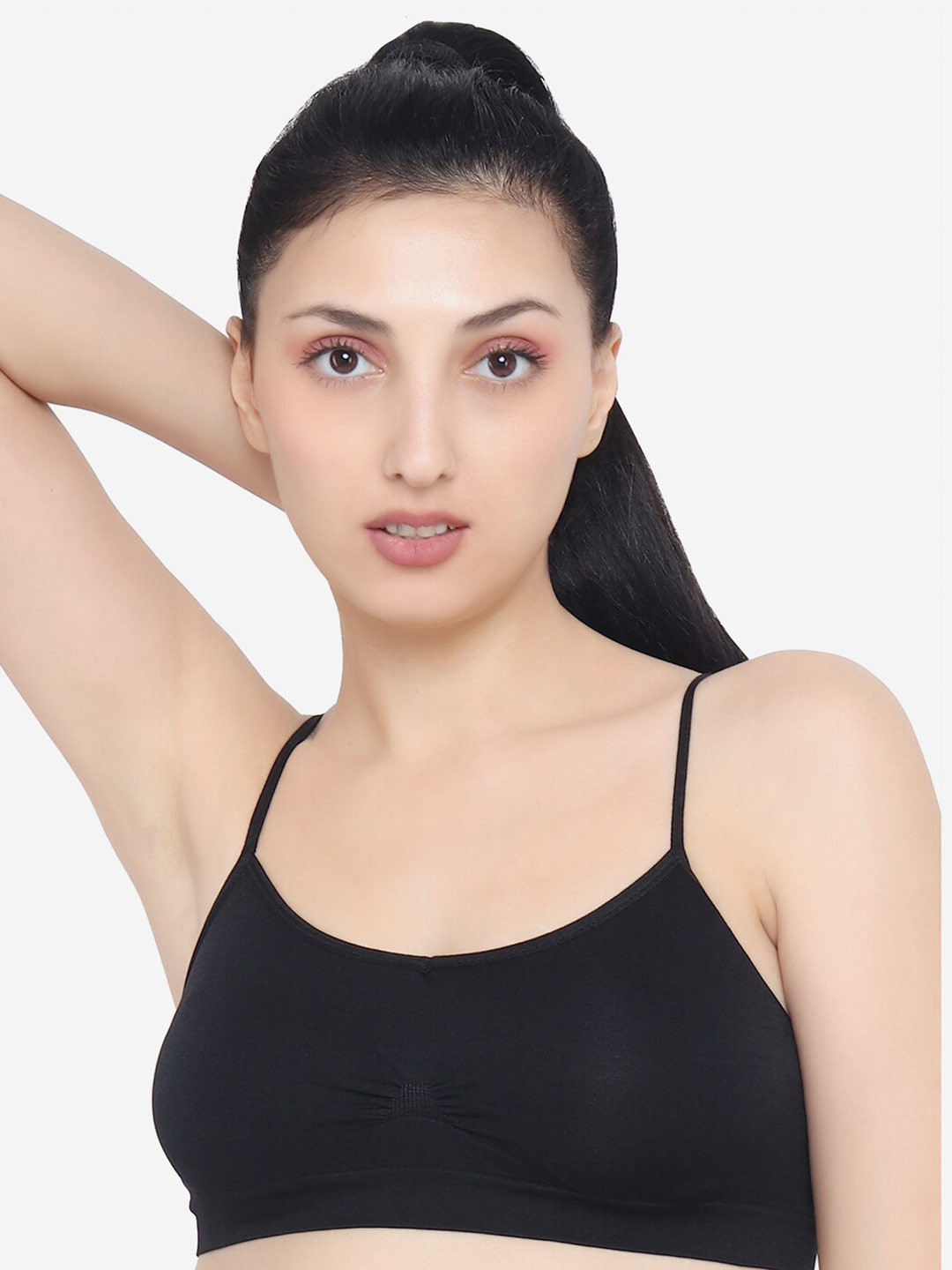 

XOXO Design Non Padded Full Coverage Seamless Workout Bra, Black