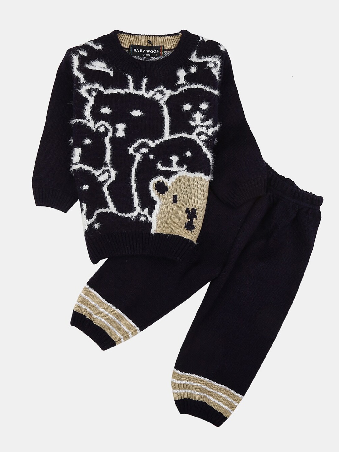 

V-Mart Unisex Kids Navy Blue & White Printed Top with Pyjamas