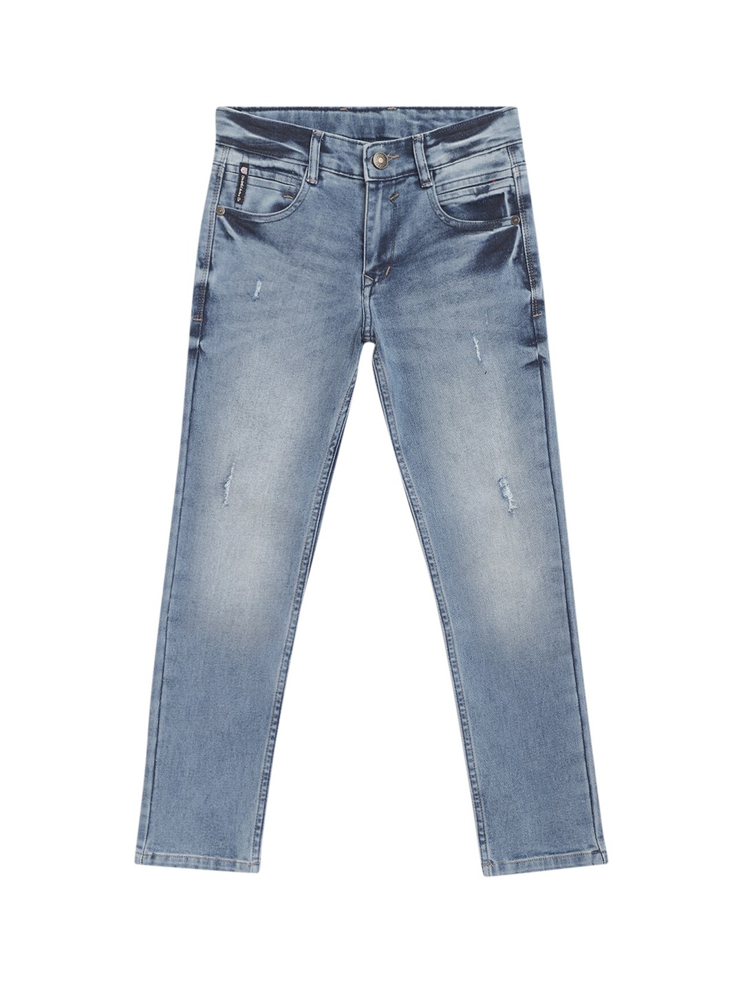 

Cantabil Boys Low Distress Heavy Fade Stretchable Cotton Jeans, Blue