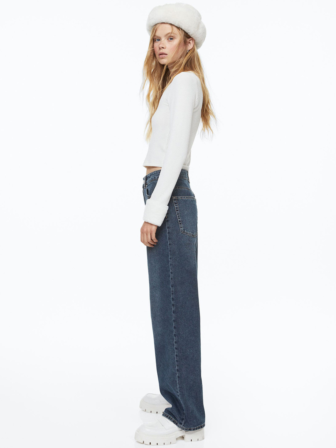 

H&M Women 90s Baggy High Jeans, Blue