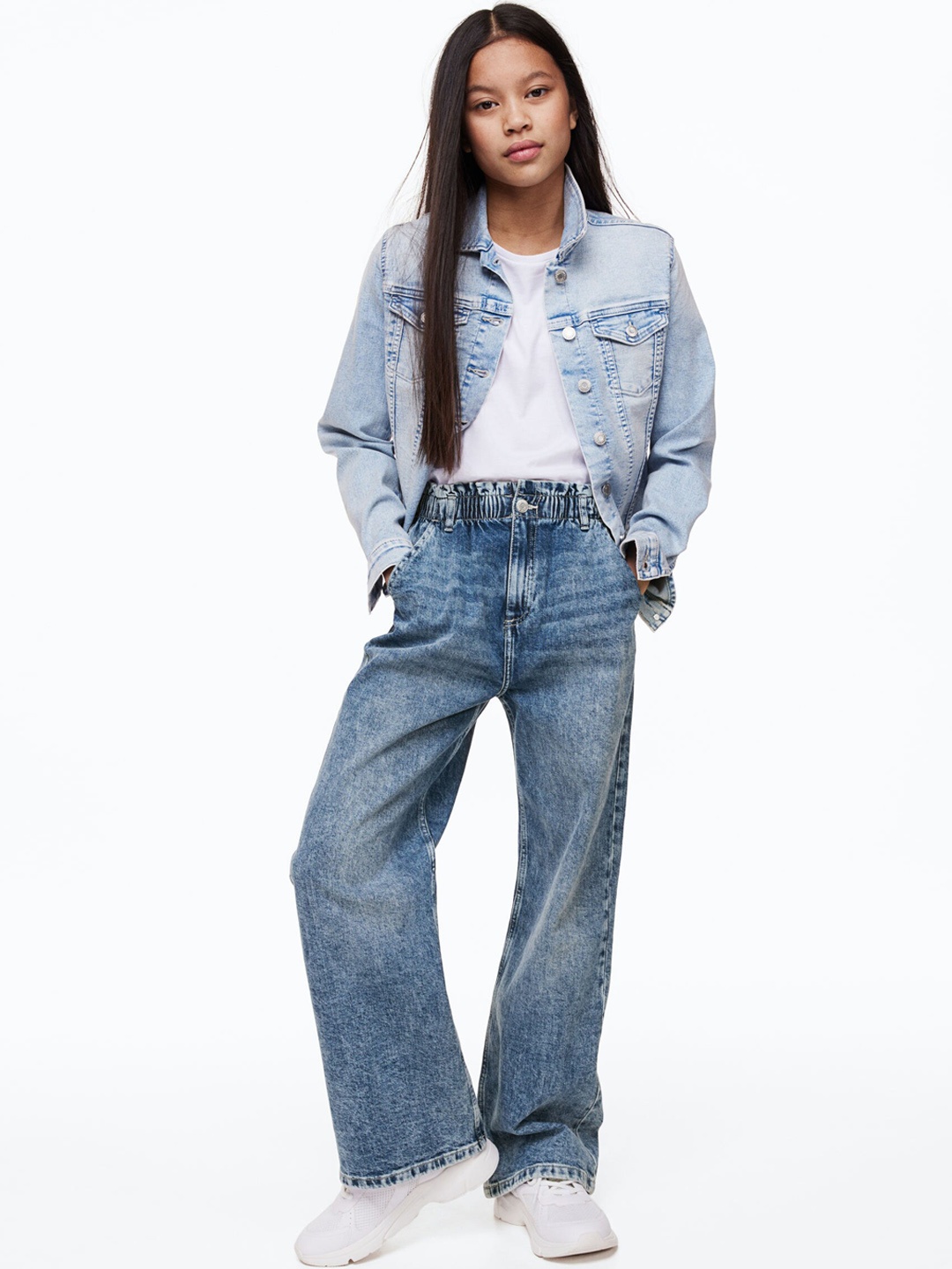 

H&M Girls Wide Fit Jeans, Blue